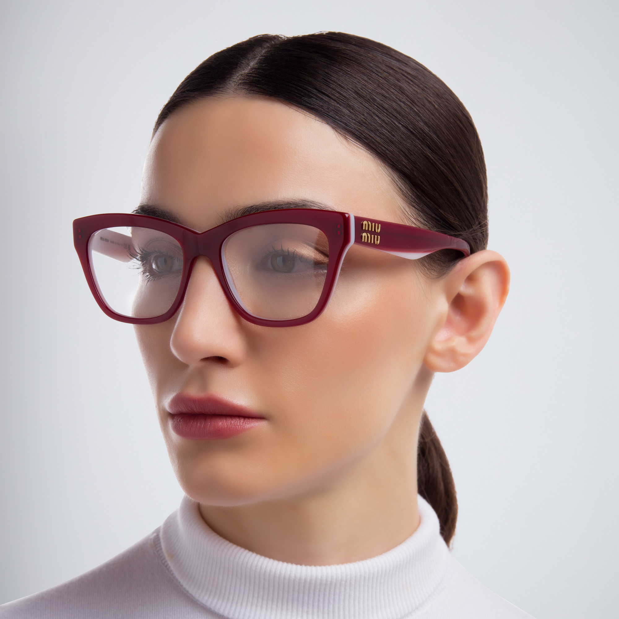 MIU MIU Cat Eye Eyeglasses in Red – Product Photo 5