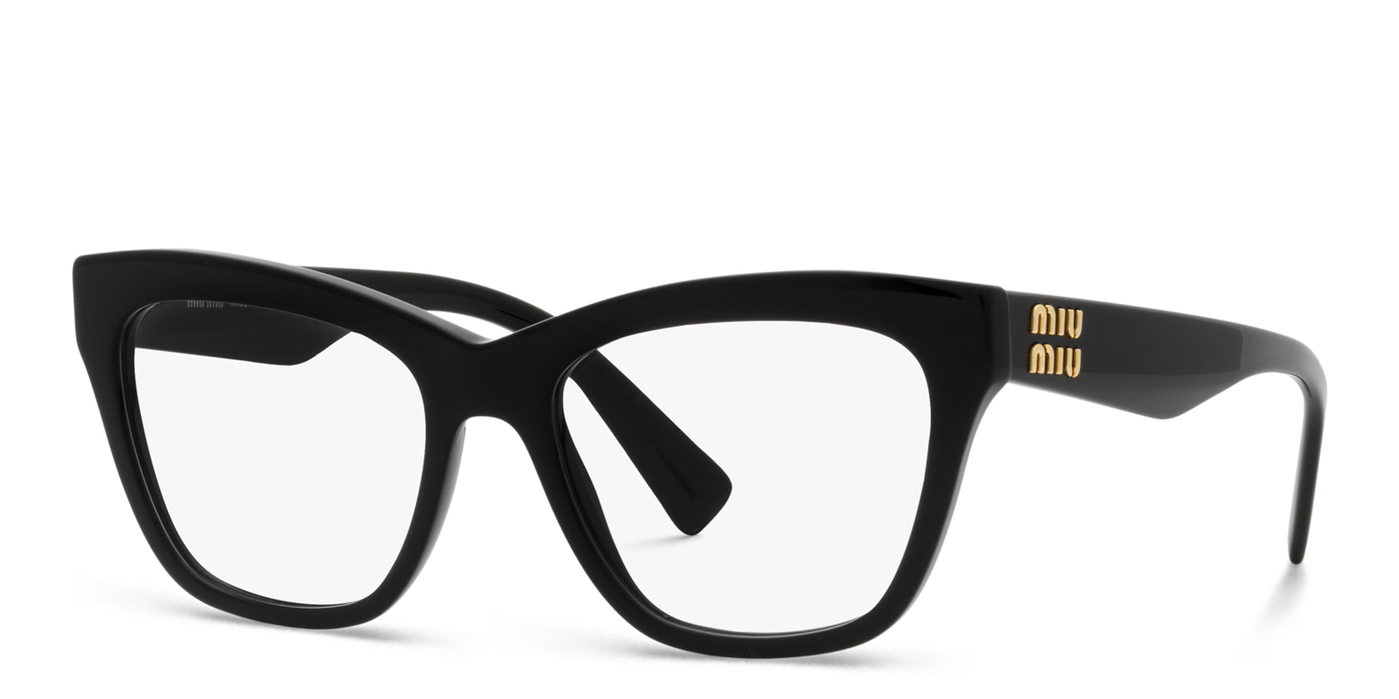 Shop MIU MIU Cat-Eye Eyeglasses in Rubber Black online.