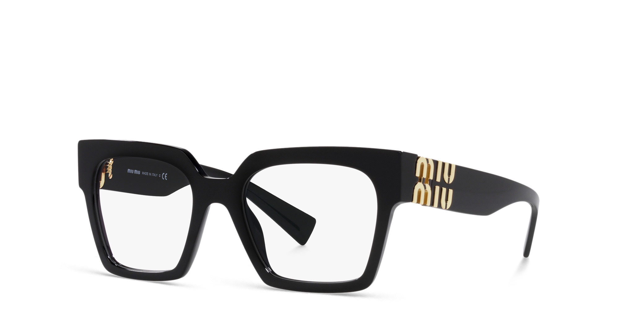 نظارة طبية بإطار مربع من ميو ميو بلون أسود - صورة المنتج 2