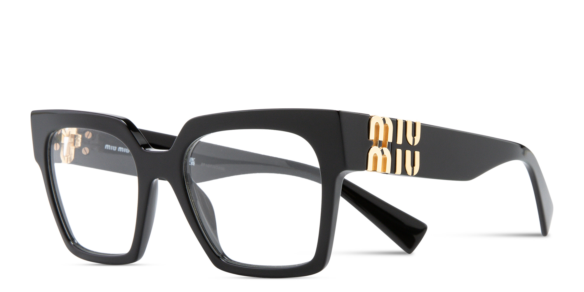 MIU MIU Square Eyeglasses in Black – Product Photo 2