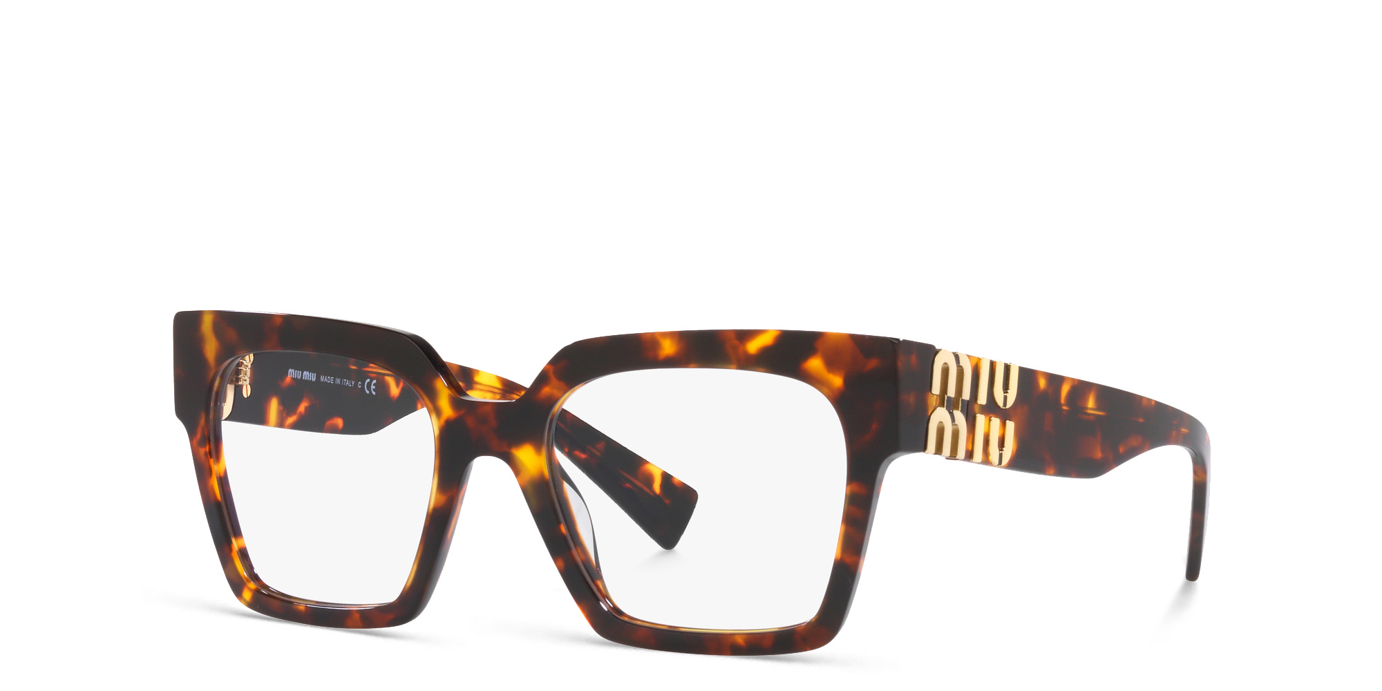 نظارة طبية بإطار مربع من ميو ميو بلون مموه - صورة المنتج 2