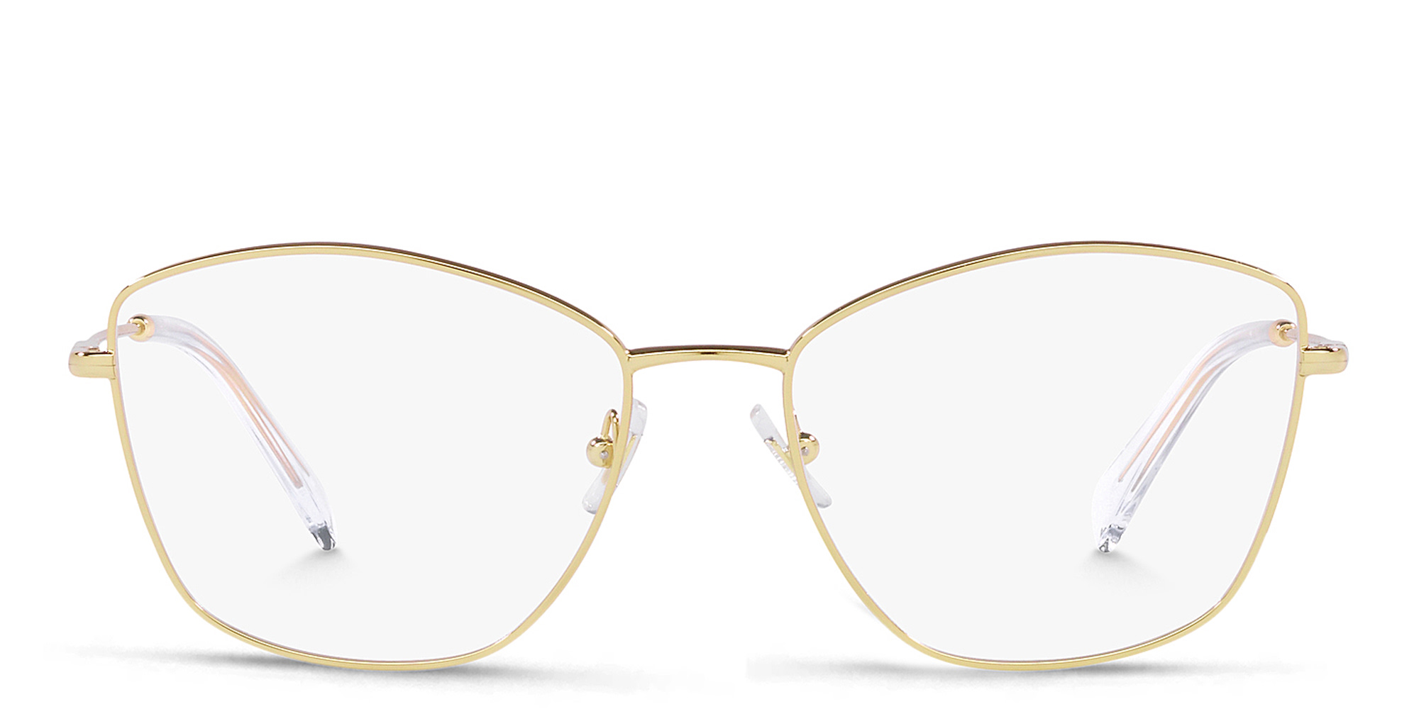 Shop MIU MIU Wide Butterfly Eyeglasses in Gold online.