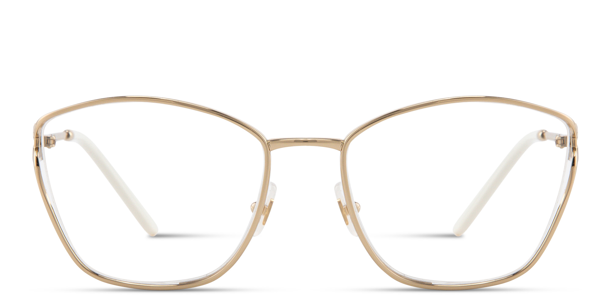 MIU MIU Wide Irregular Eyeglasses in Pale Gold – Product Photo 1