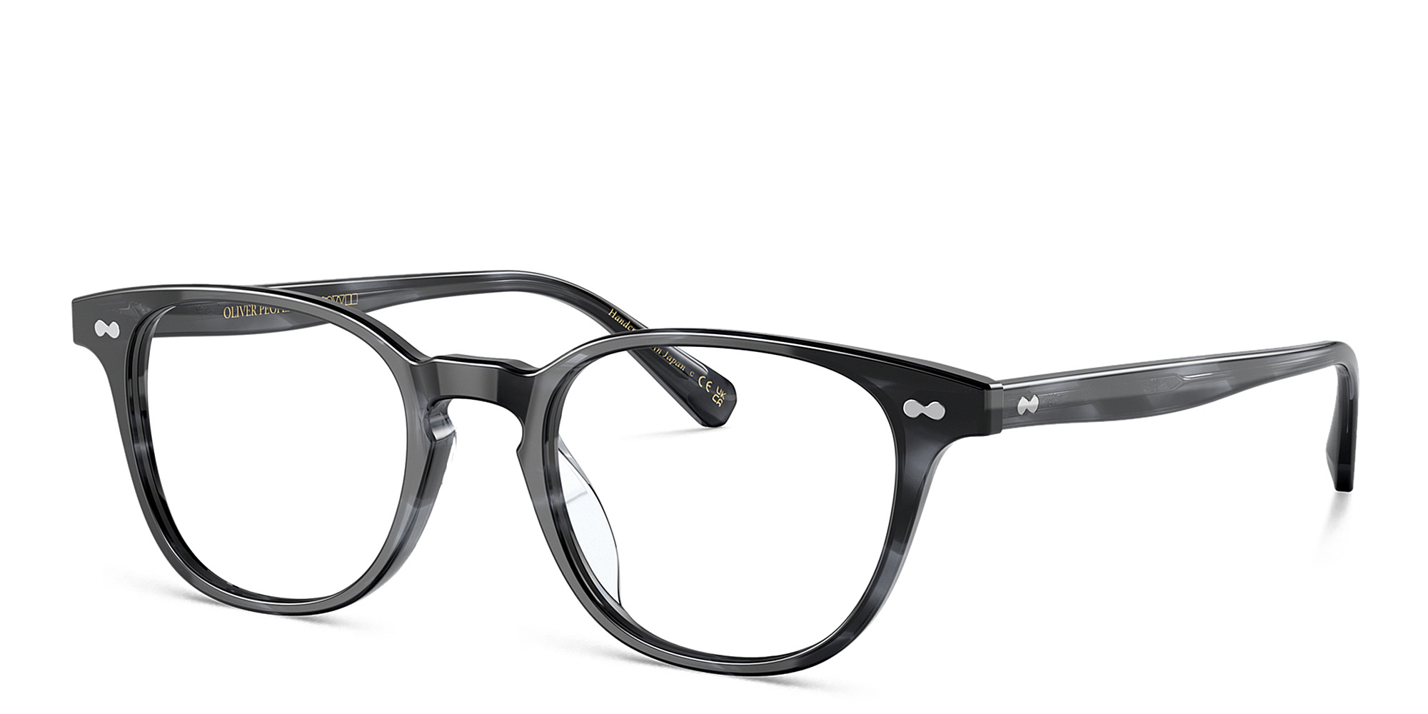 Shop OLIVER PEOPLES Sadao Unisex Pillow Eyeglasses in Dark Blue Smoke online.