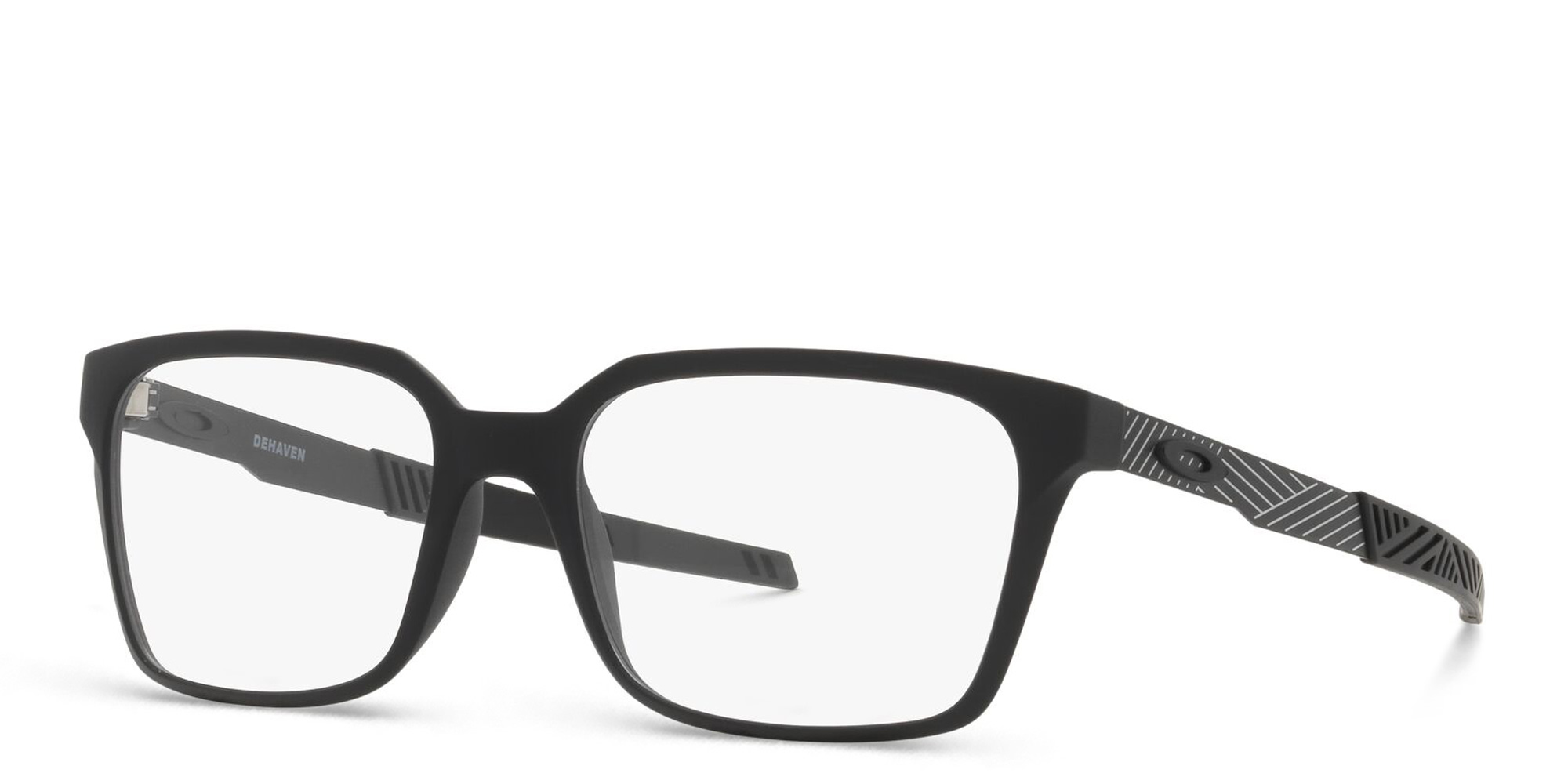 Shop Oakley Dehaven Wide Rectangle Eyeglasses in Satin Black online.