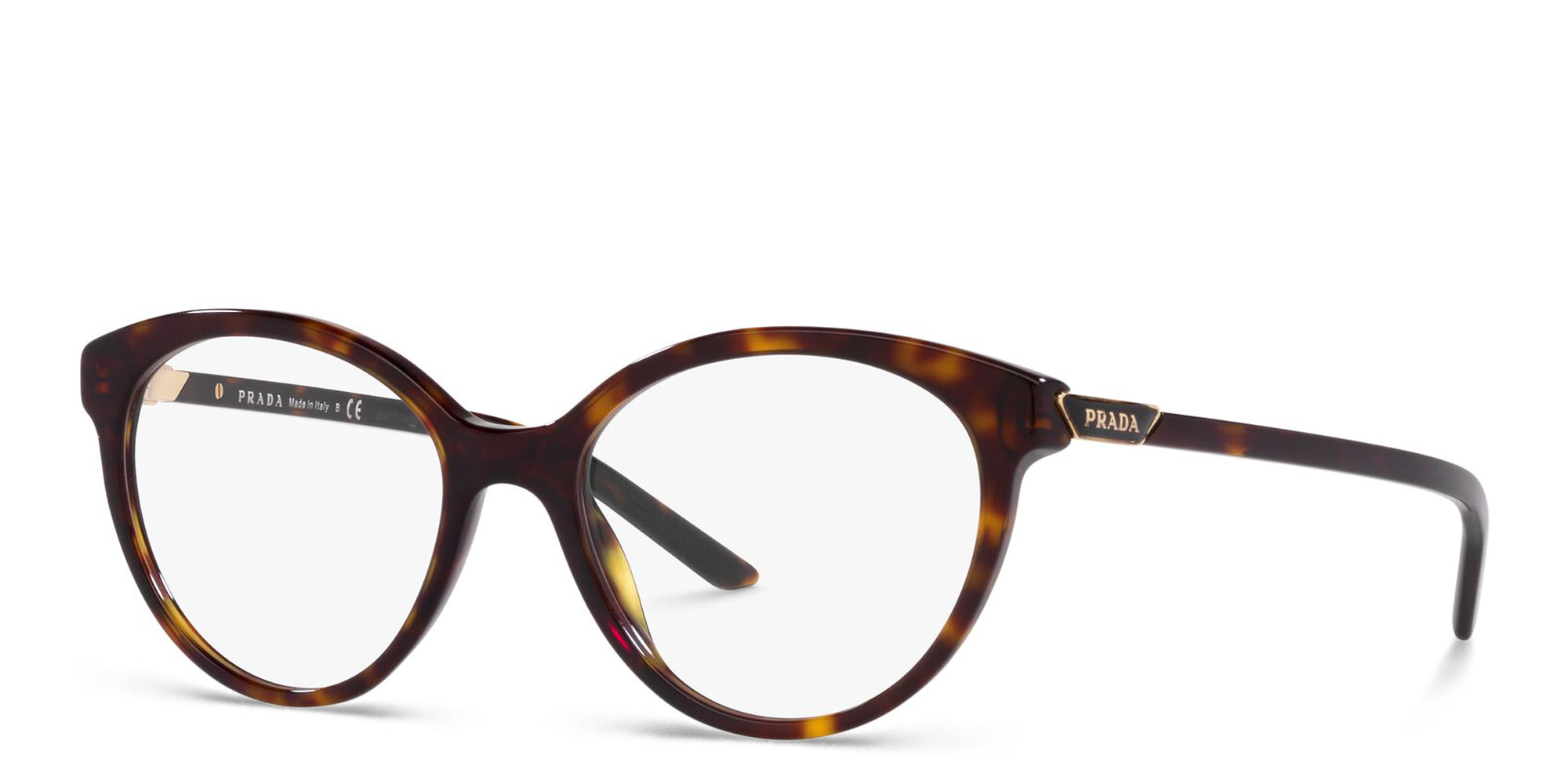PRADA Round Eyeglasses in Tortoise – Product Photo 2