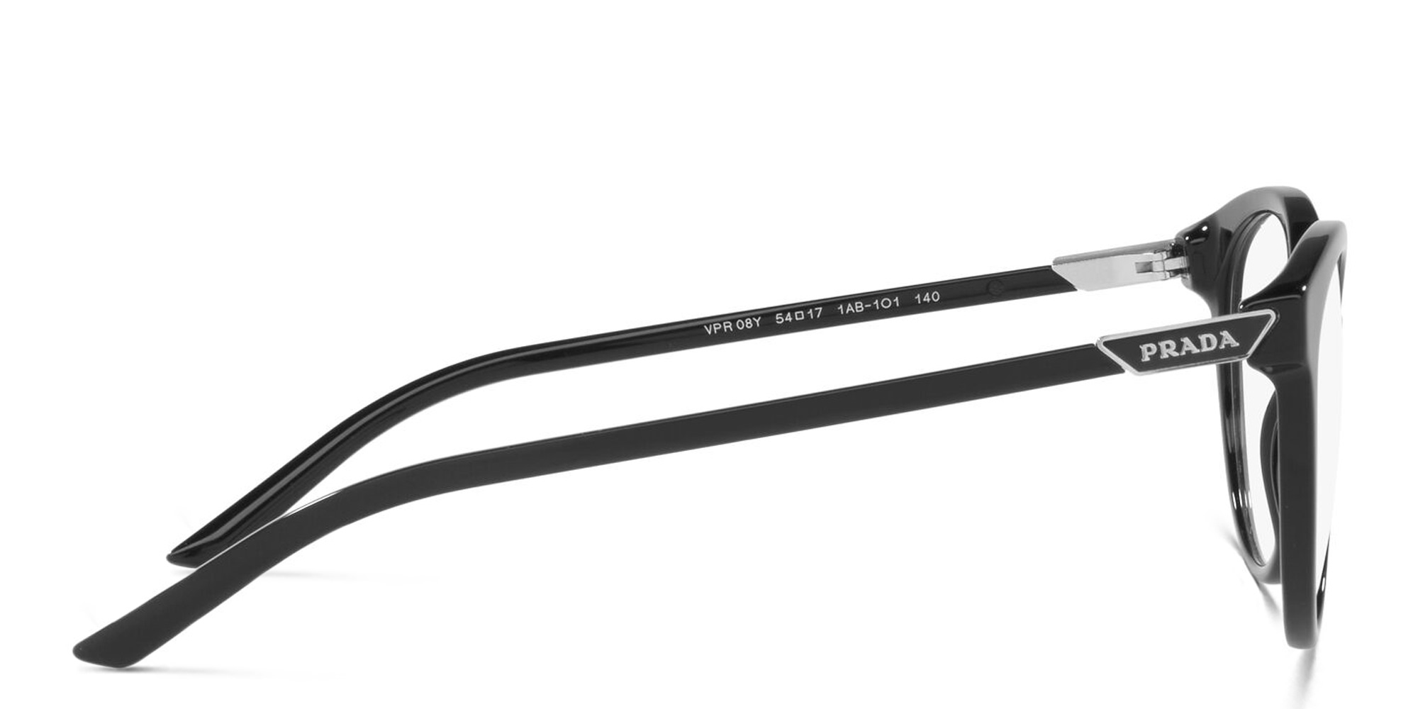 نظارة طبية بإطار دائري من برادا بلون أسود - صورة المنتج 3