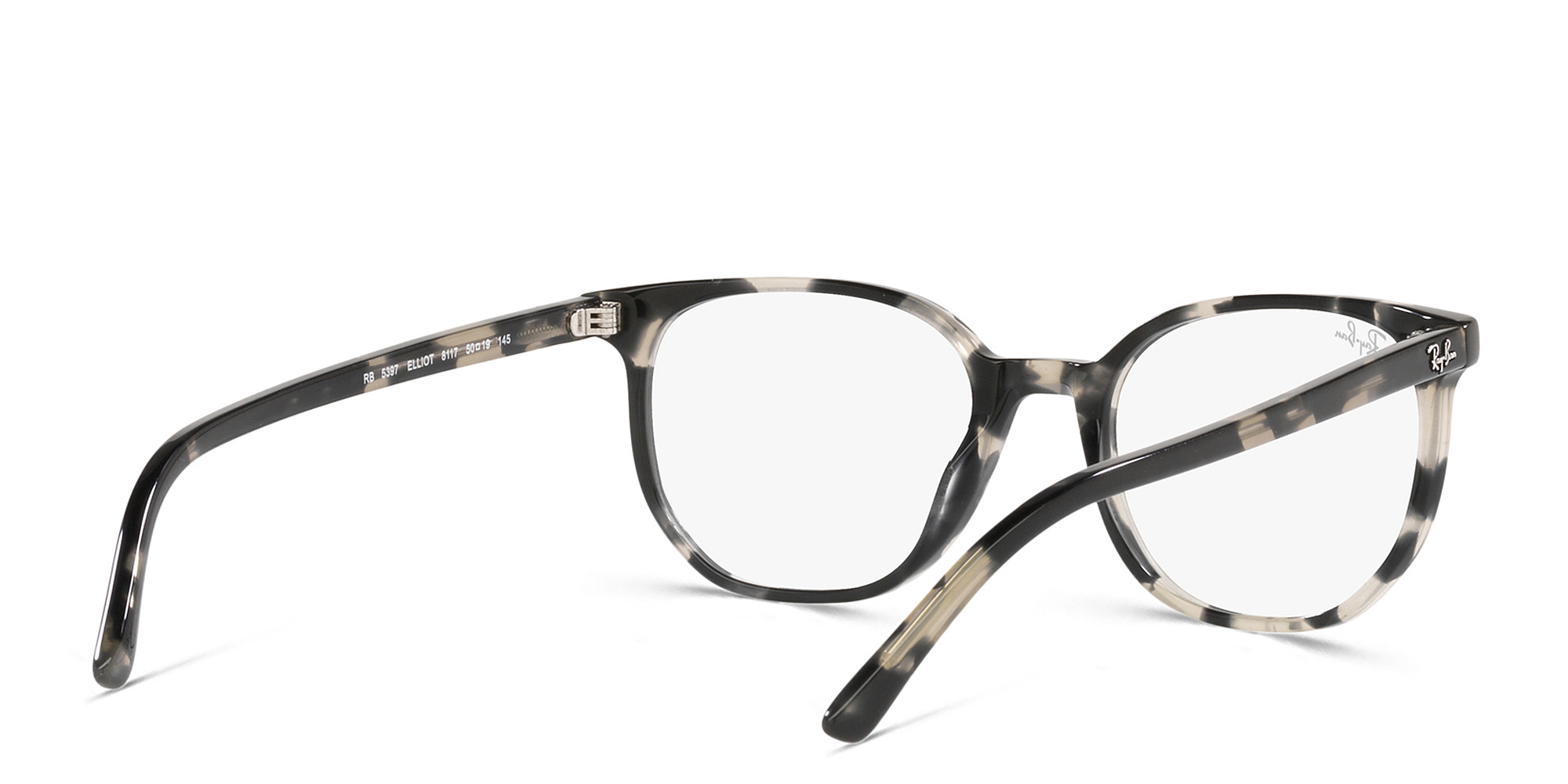 Shop Ray-Ban Elliot Unisex Irregular Eyeglasses in Grey Havana online.