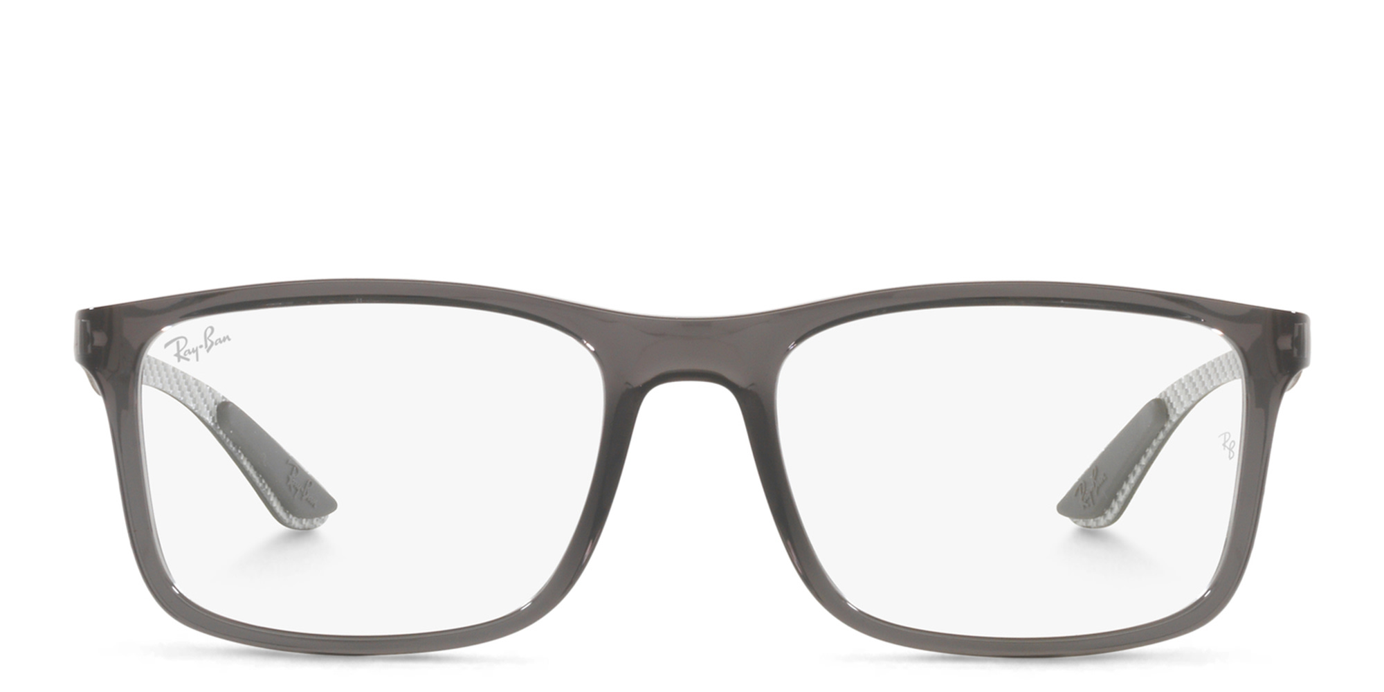 Ray-Ban Unisex Rectangle Eyeglasses in Transparent Grey – Product Photo 1