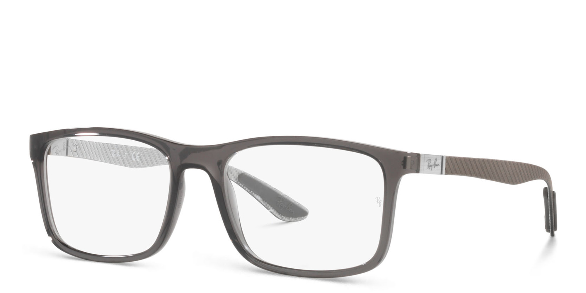 Ray-Ban Unisex Rectangle Eyeglasses in Transparent Grey – Product Photo 2