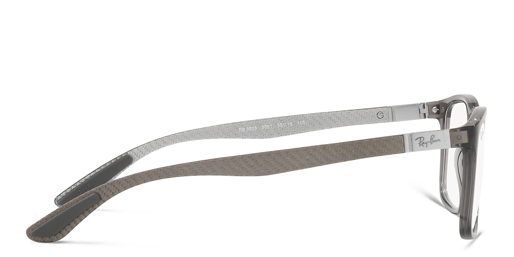 Ray-Ban Unisex Rectangle Eyeglasses in Transparent Grey – Product Photo 3