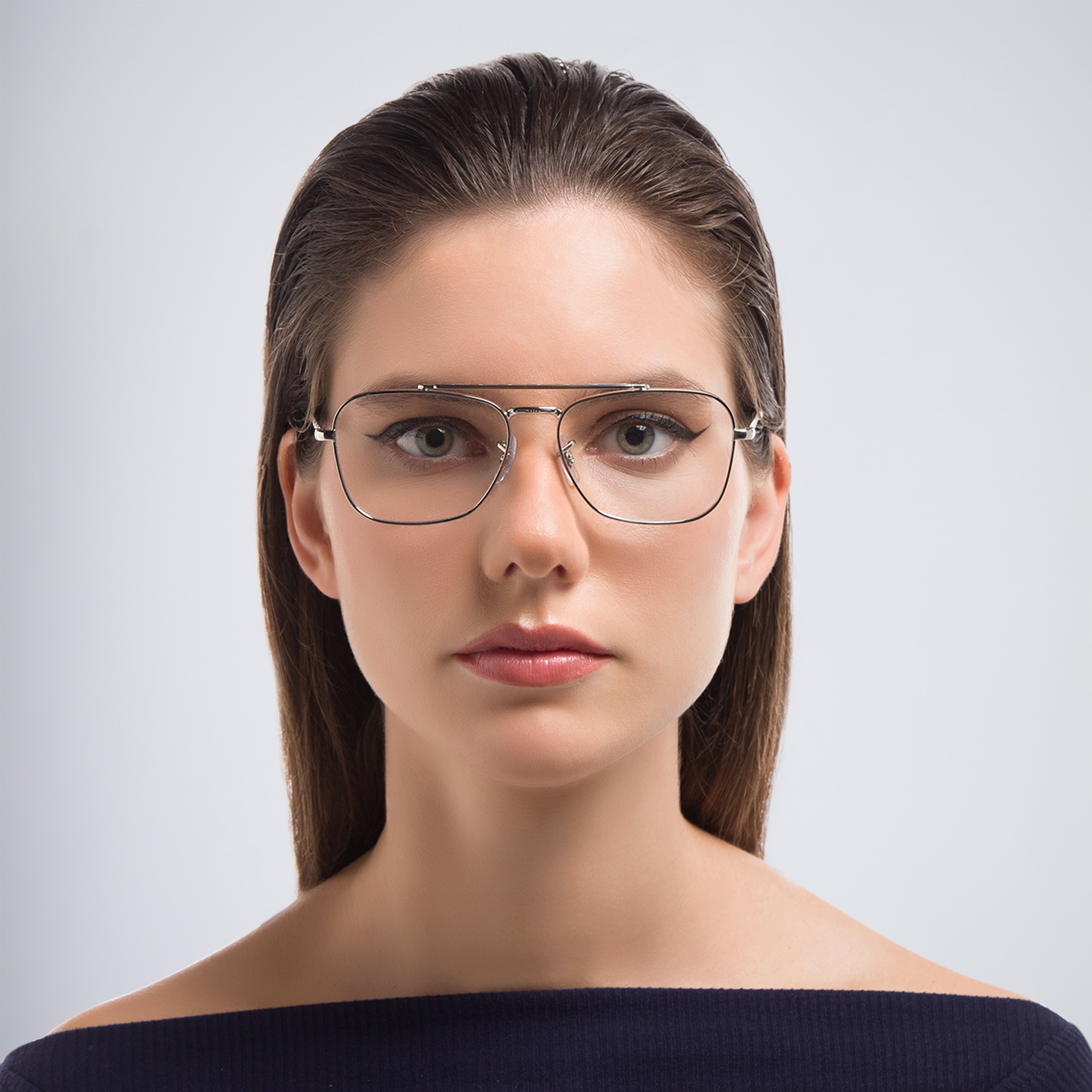 تسوق نظارات طبية نيو كارافان بإطار مربّع واسع للجنسين راي بان بلون فضي أونلاين.