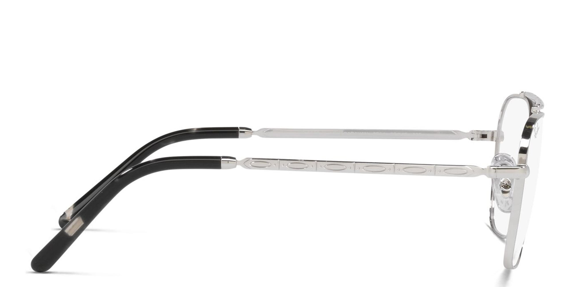 Shop Ray-Ban New Caravan Unisex Wide Square Eyeglasses in Silver online.