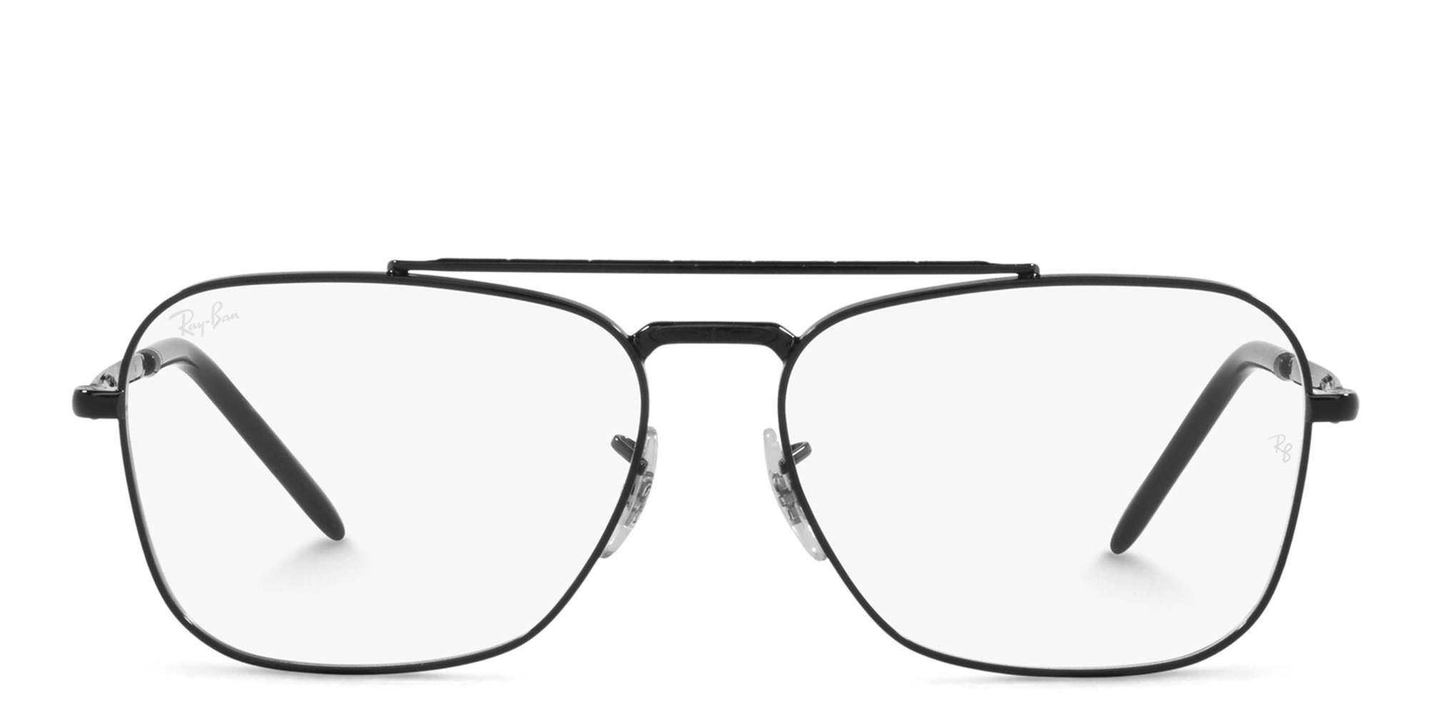 Shop Ray-Ban New Caravan Unisex Wide Square Eyeglasses in Black online.