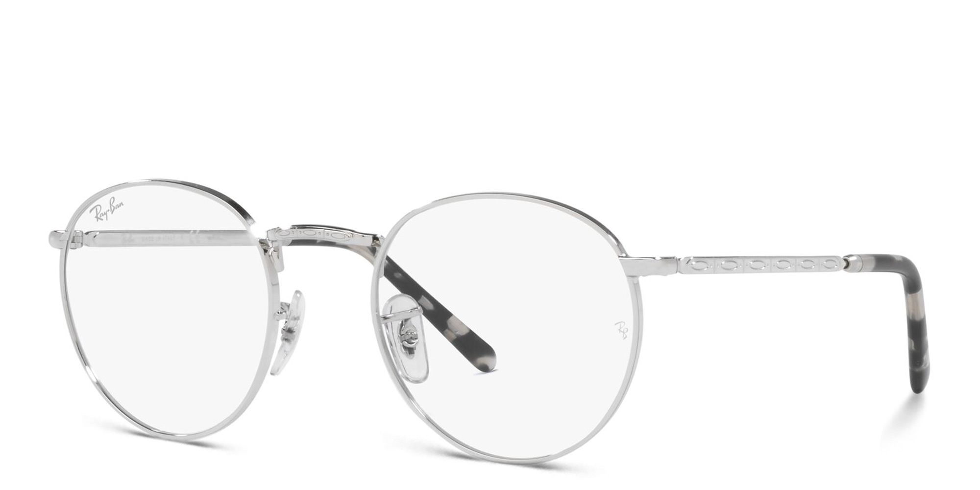 Shop Ray-Ban New Round Unisex Eyeglasses in Silver online.