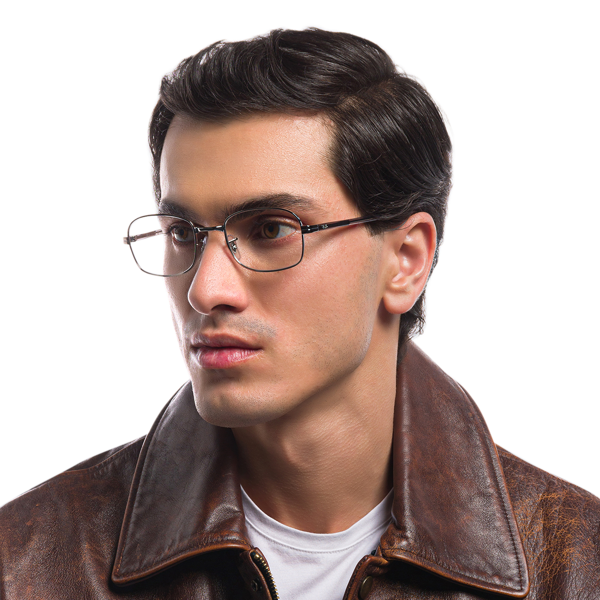 Ray-Ban Unisex Rectangle Eyeglasses in Gunmetal – Product Photo 7