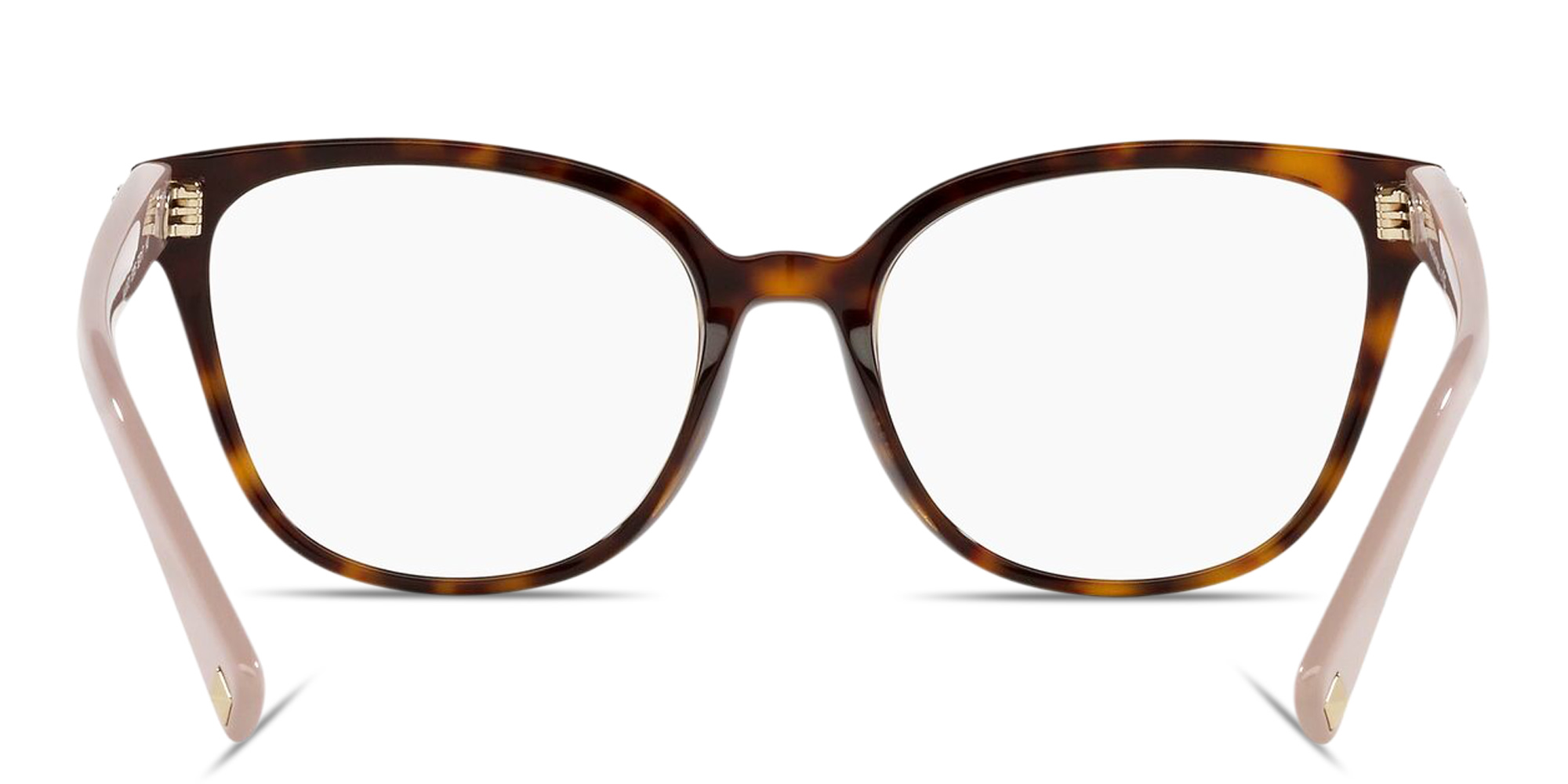 VALENTINO V Logo Square Eyeglasses in Havana – Product Photo 4