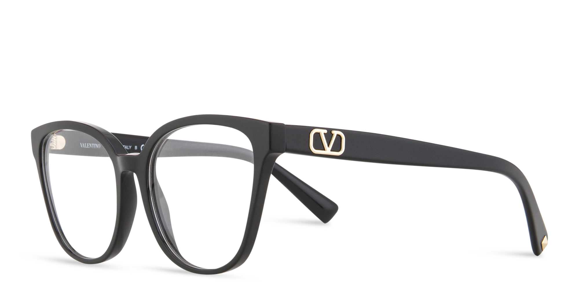 VALENTINO V Logo Square Eyeglasses in Black – Product Photo 4