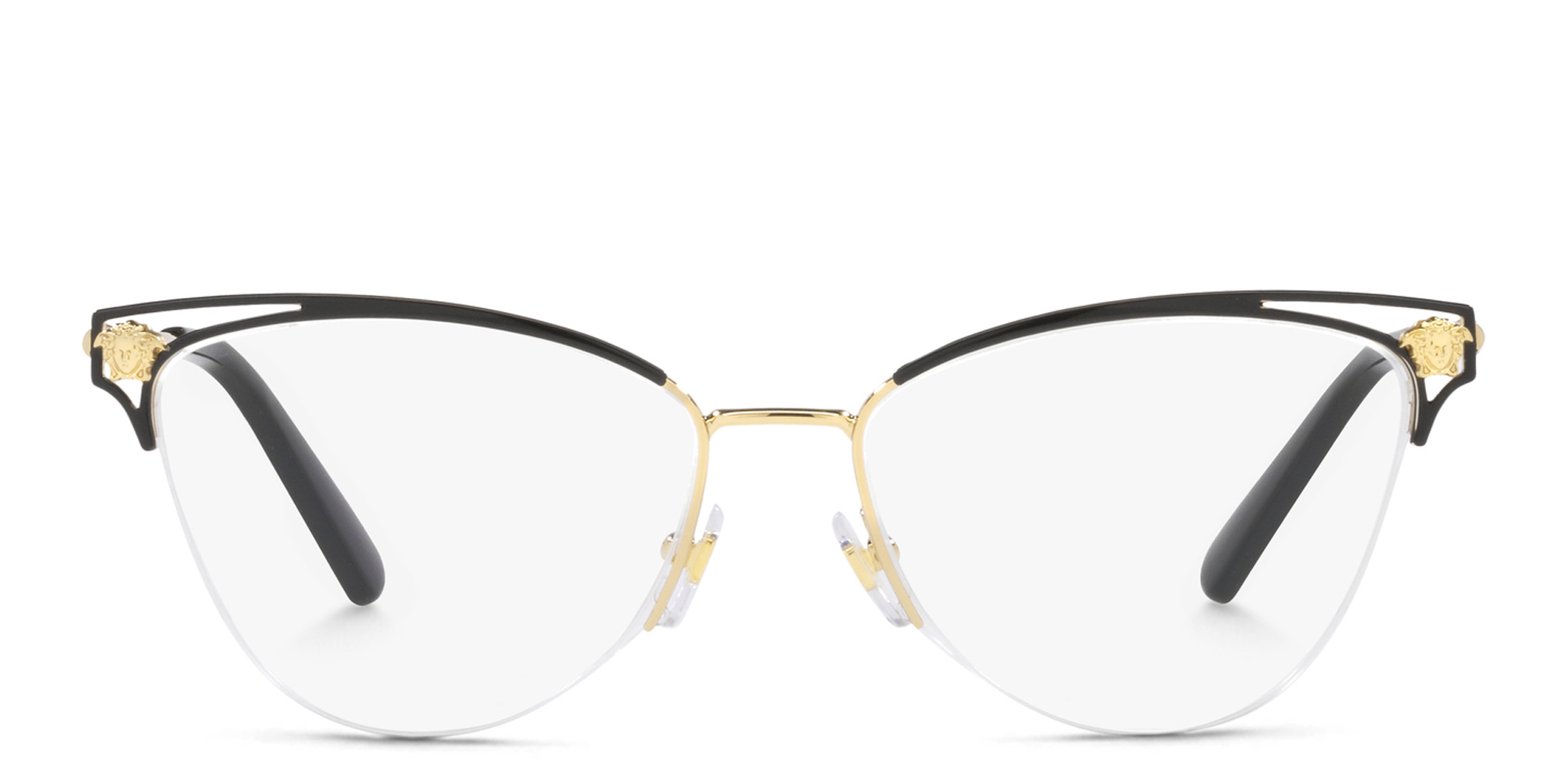 VERSACE Medusa Half-Rim Cat-Eye Eyeglasses in Gold – Product Photo 1