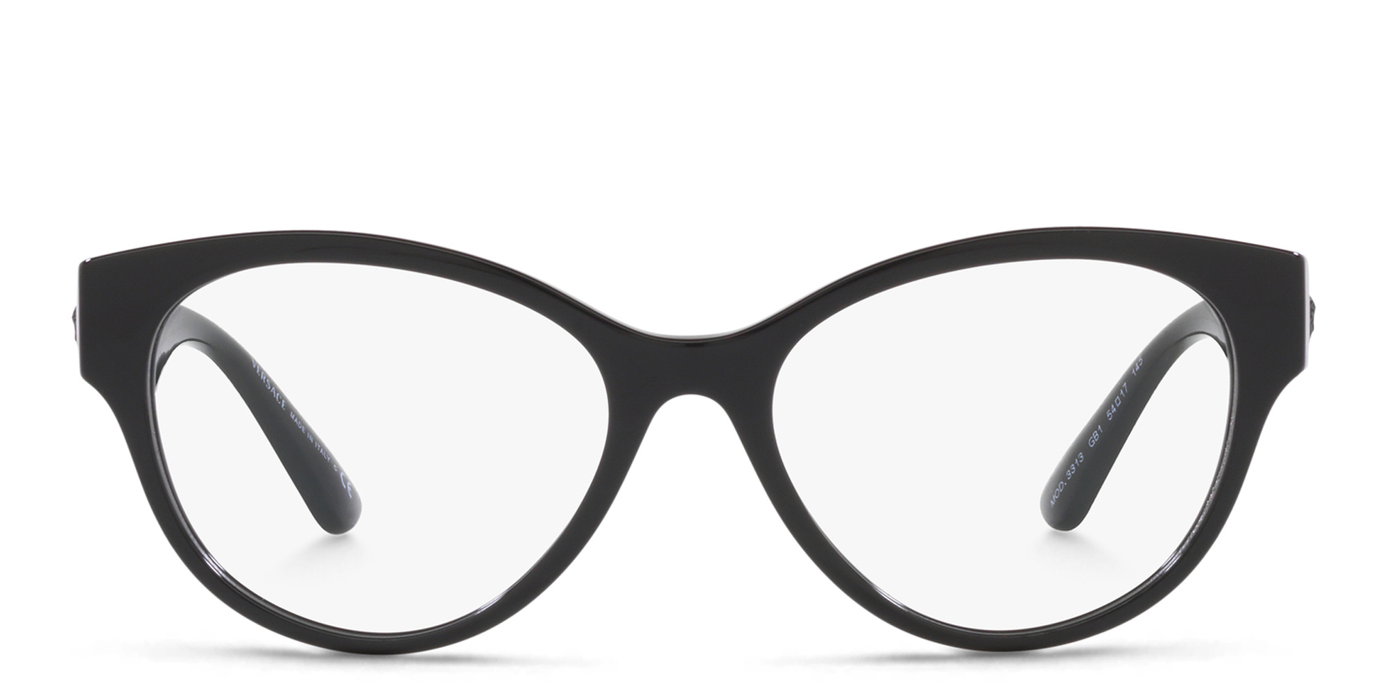 VERSACE Medusa Round Eyeglasses in Black – Product Photo 1