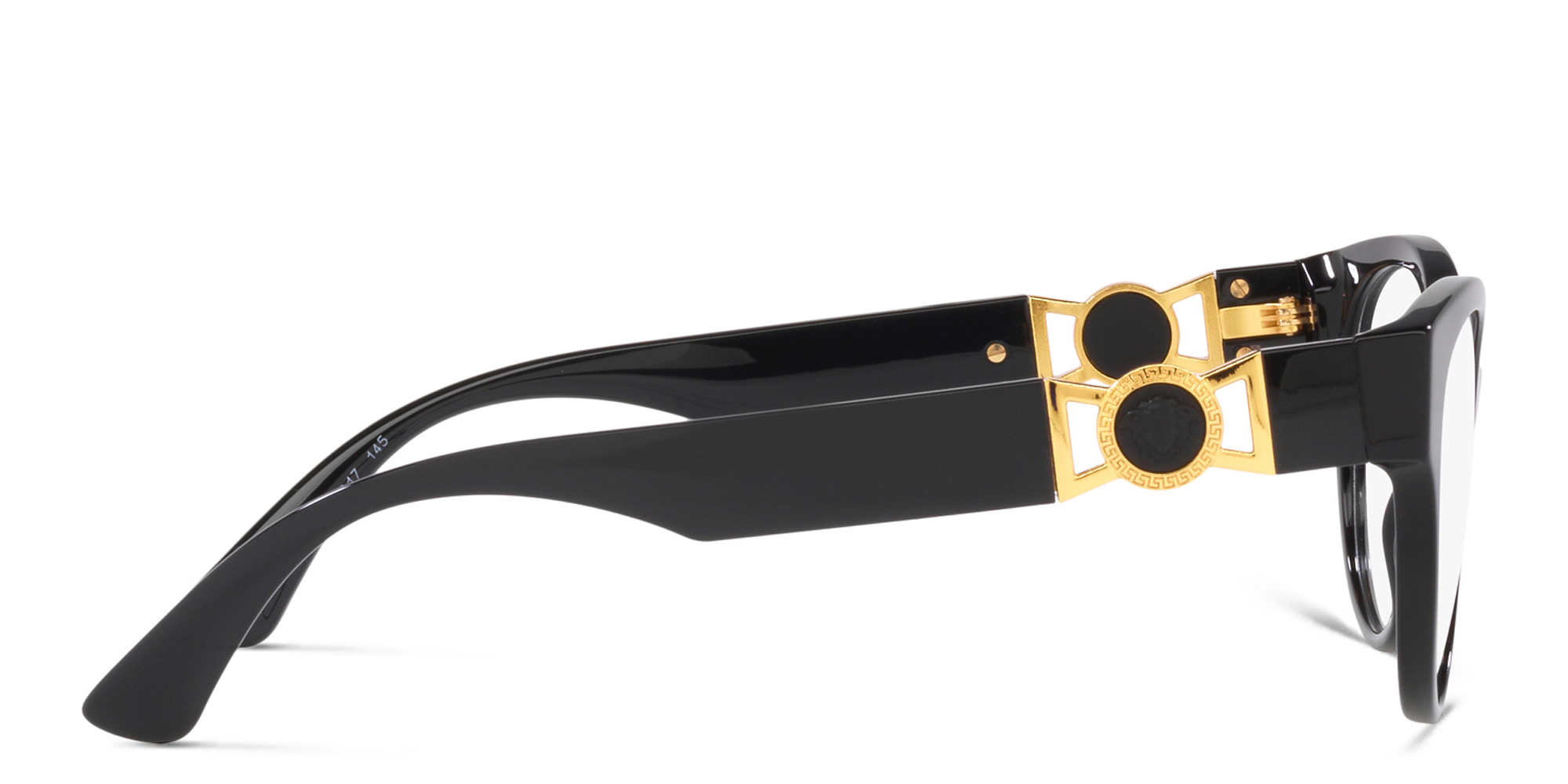 VERSACE Medusa Round Eyeglasses in Black – Product Photo 3