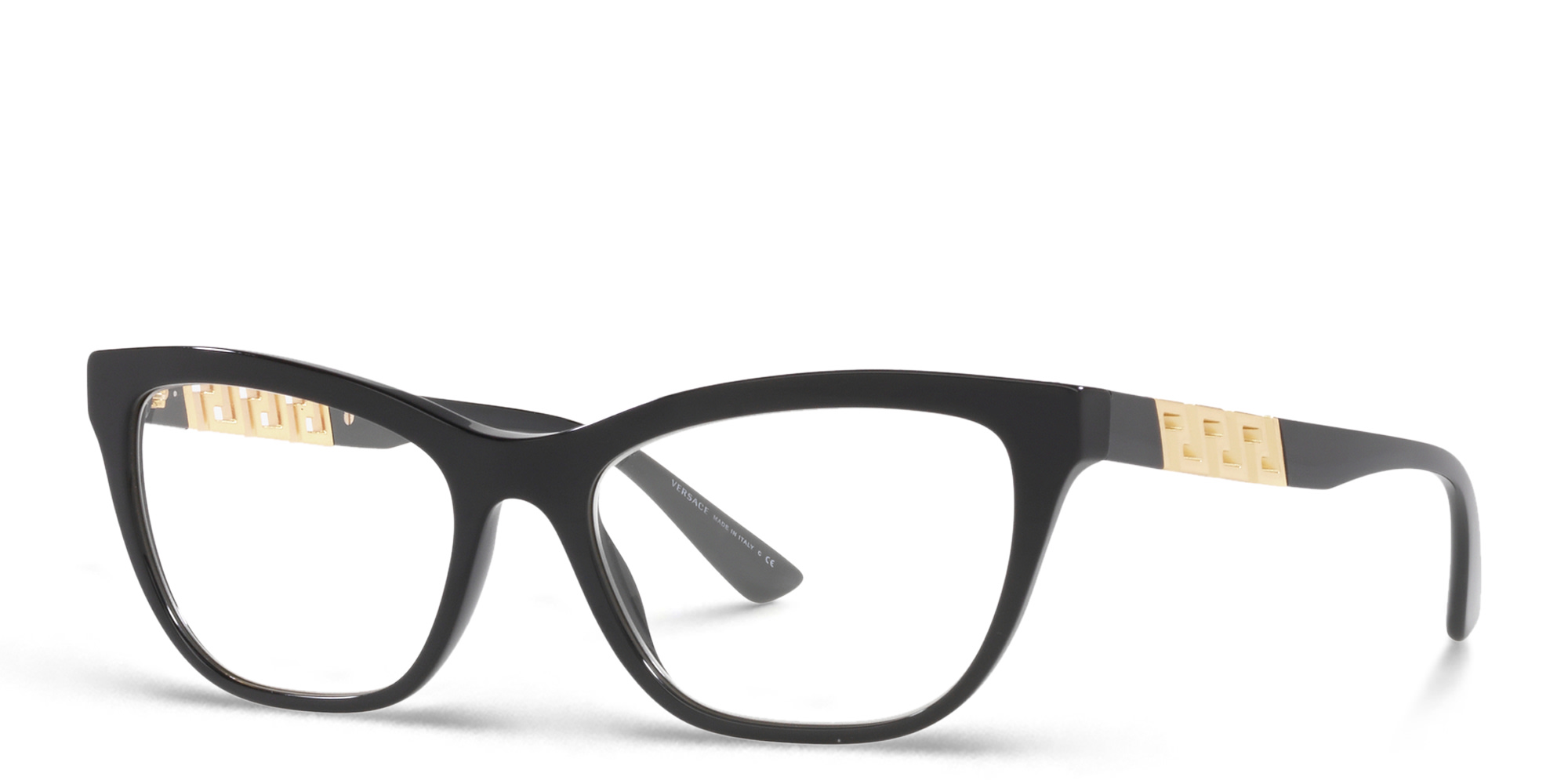 VERSACE Greca Pillow Eyeglasses in Black – Product Photo 2