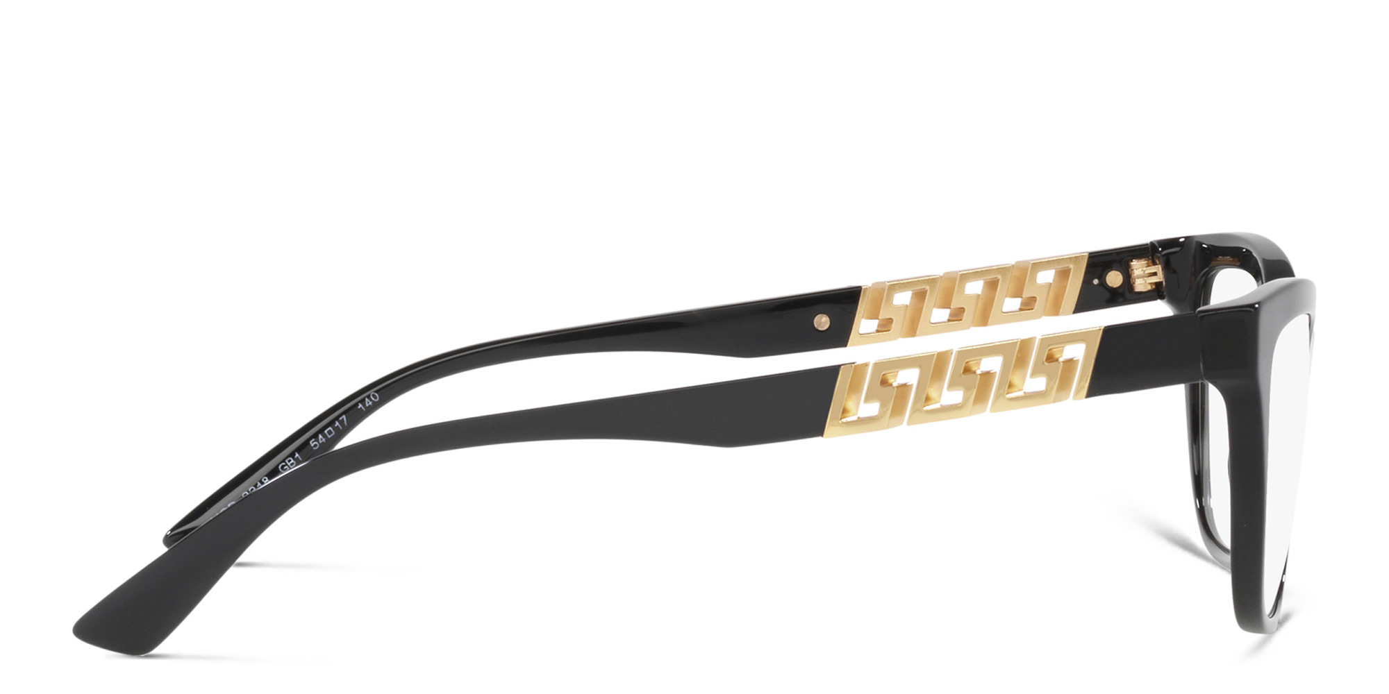 VERSACE Greca Pillow Eyeglasses in Black – Product Photo 3