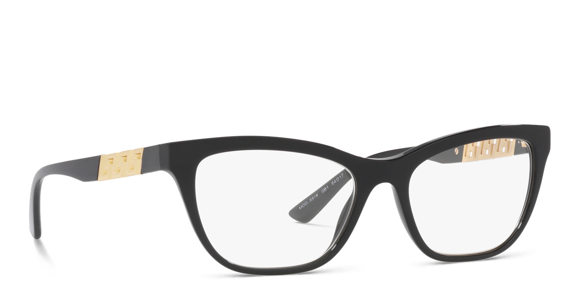 VERSACE Greca Pillow Eyeglasses in Black – Product Photo 4