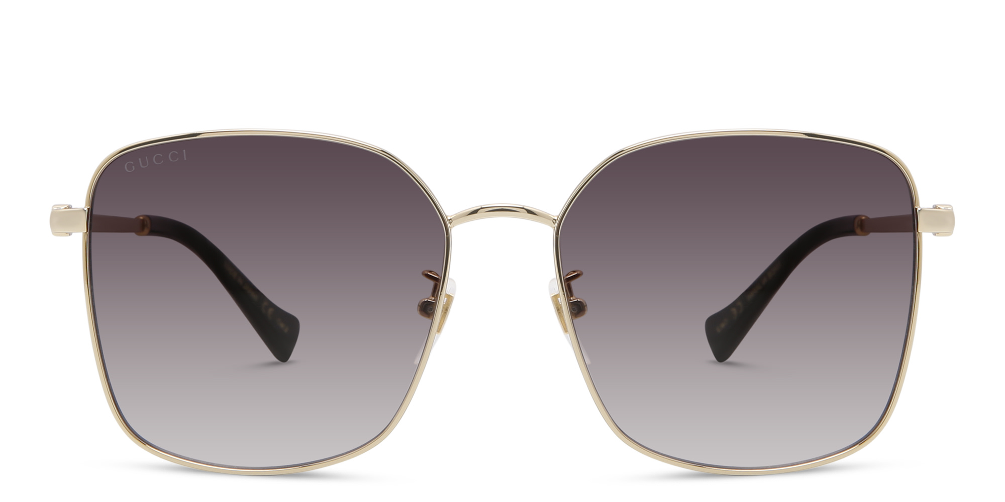 Shop GUCCI Square Sunglasses in Gold online.