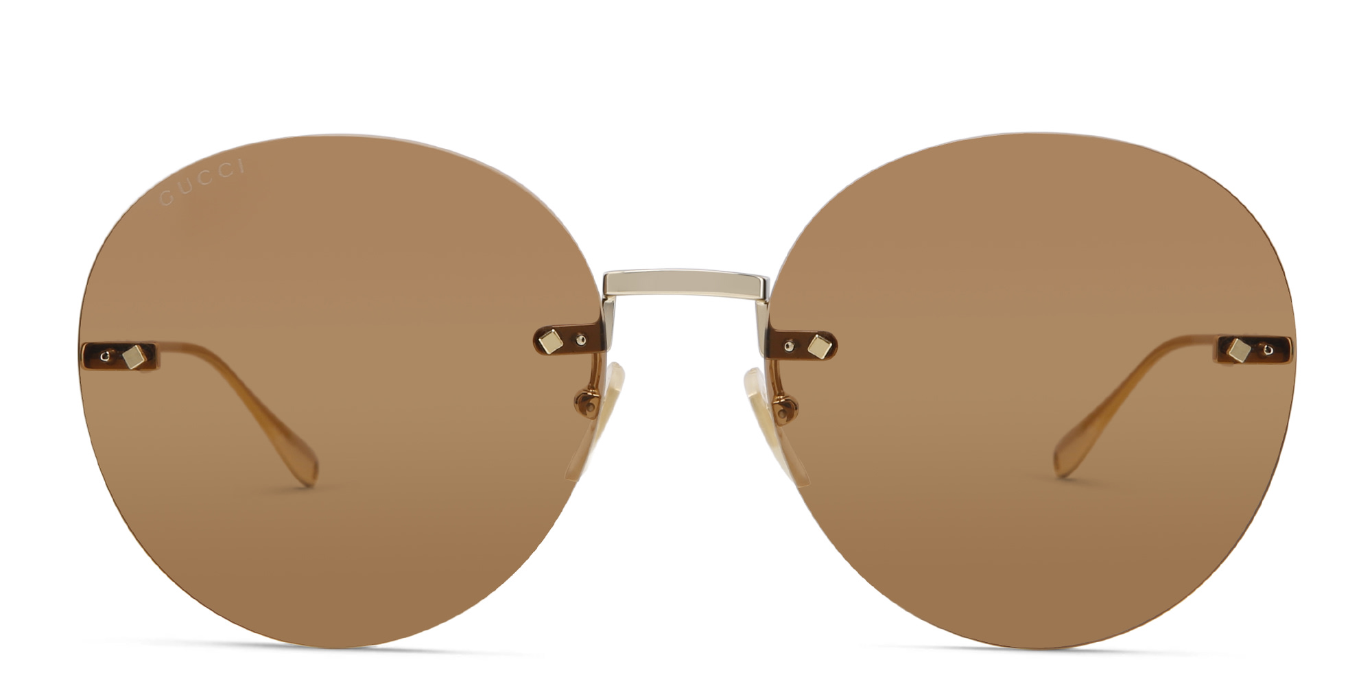 GUCCI Rimless Round Sunglasses in Gold – Product Photo 1