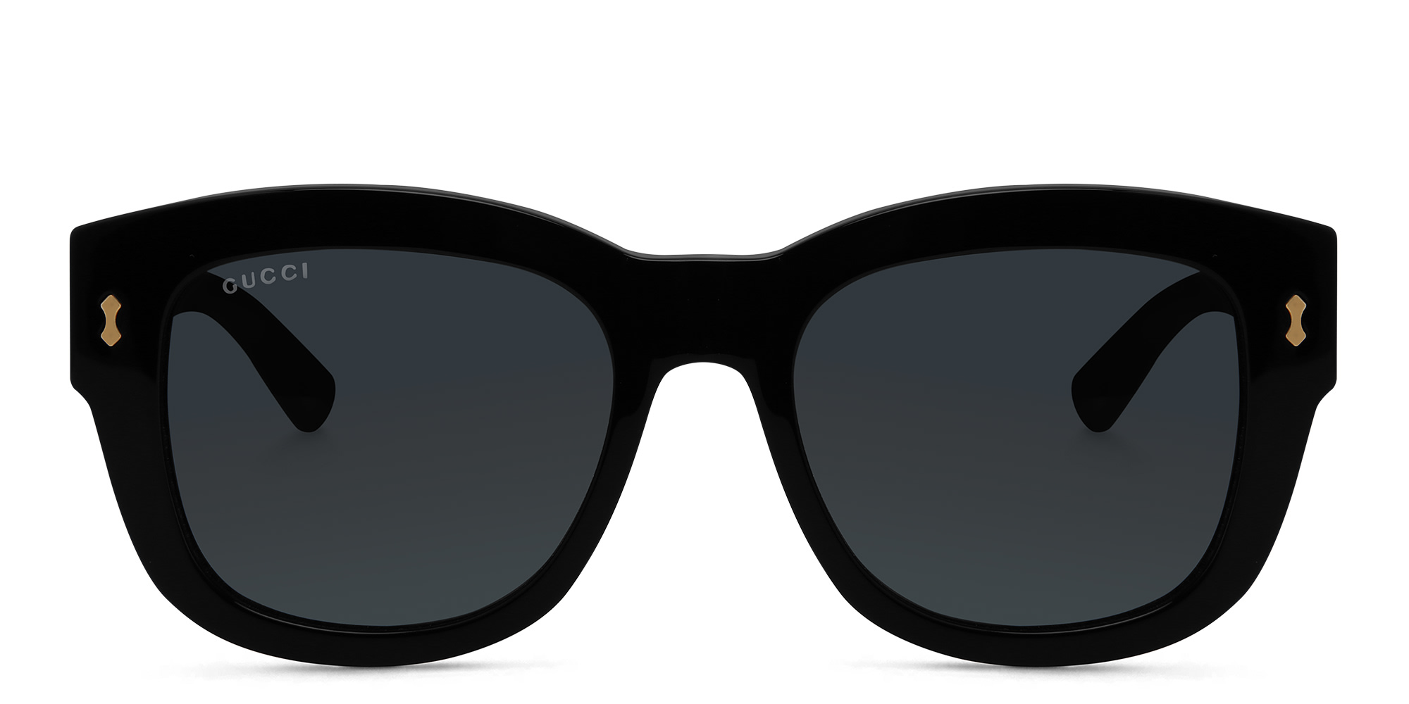 Gucci Black Square Sunglasses with Gold Stud Accents Gucci Square Web Arms Sunglasses | Neiman Marcus main image 3