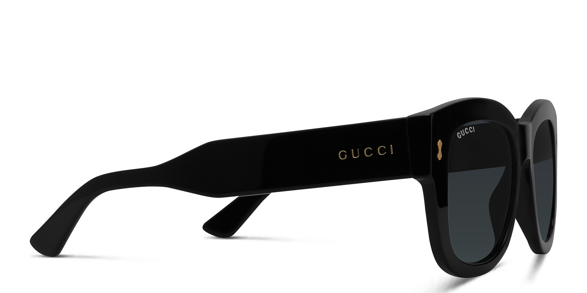 Gucci Black Square Sunglasses with Gold Stud Accents Gucci Square Web Arms Sunglasses | Neiman Marcus main image 2