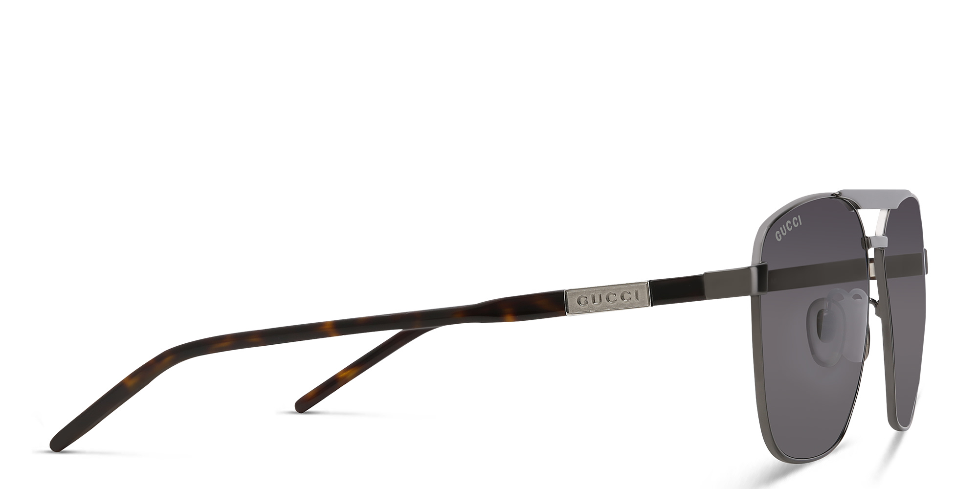 تسوق نظارة شمسية بإطار أفياتور غوتشي بلون رمادي أونلاين.