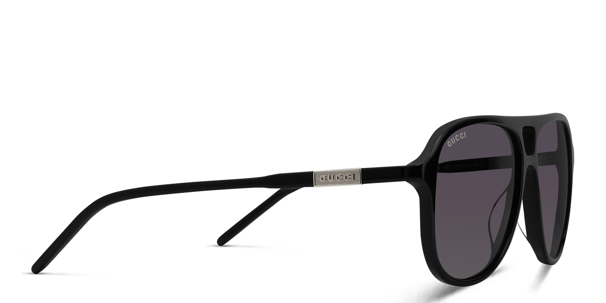 نظارة شمسية بإطار أفياتور من غوتشي بلون أسود - صورة المنتج 3
