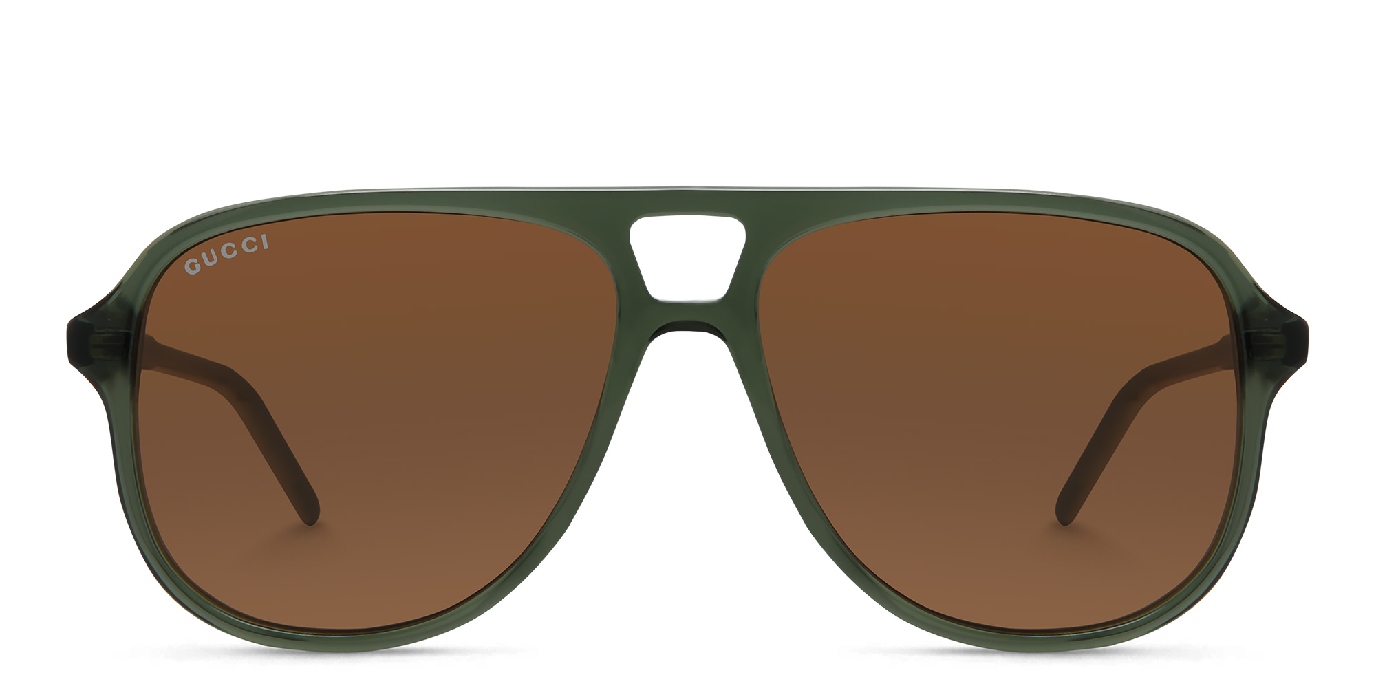 Shop GUCCI Aviator Sunglasses in Green online.