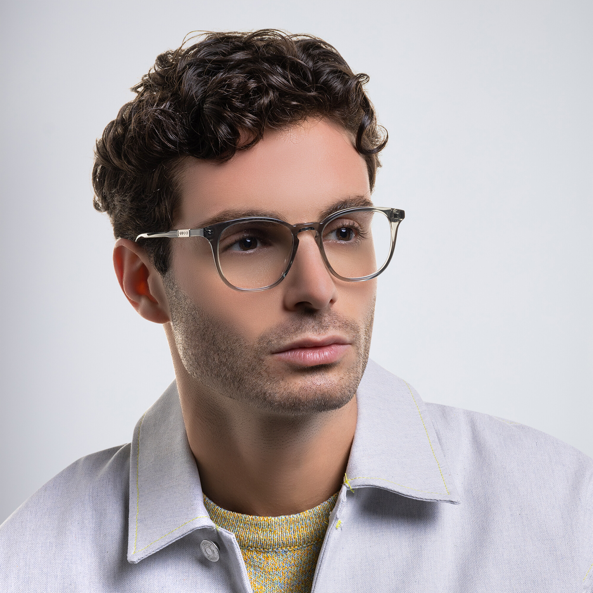 GUCCI Round Eyeglasses in Grey – Product Photo 6