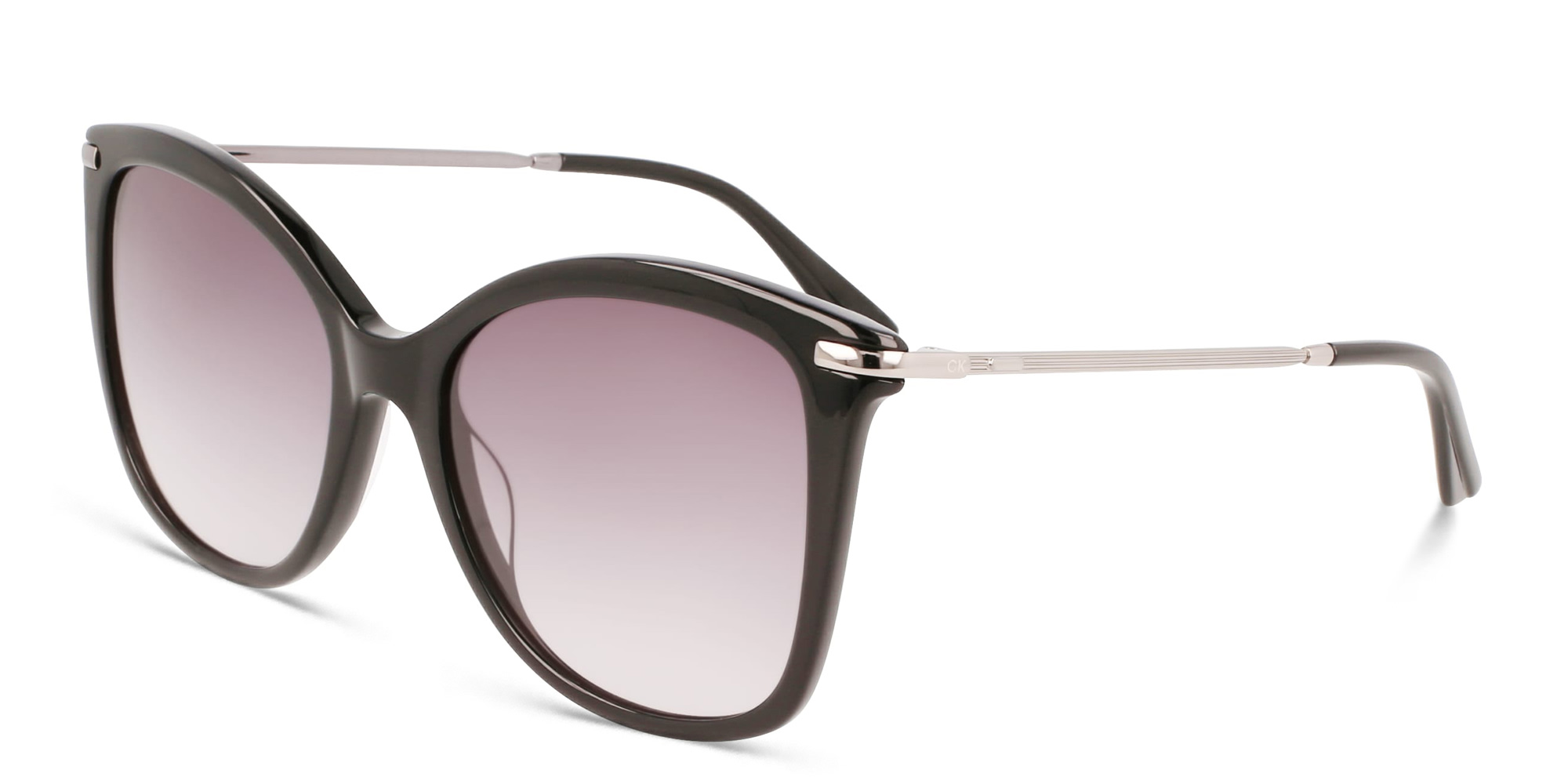 Shop Calvin Klein Cat-Eye Sunglasses in Black online.