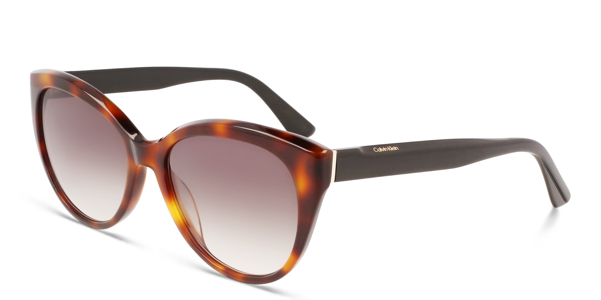 Shop Calvin Klein Cat-Eye Sunglasses in Brown online.
