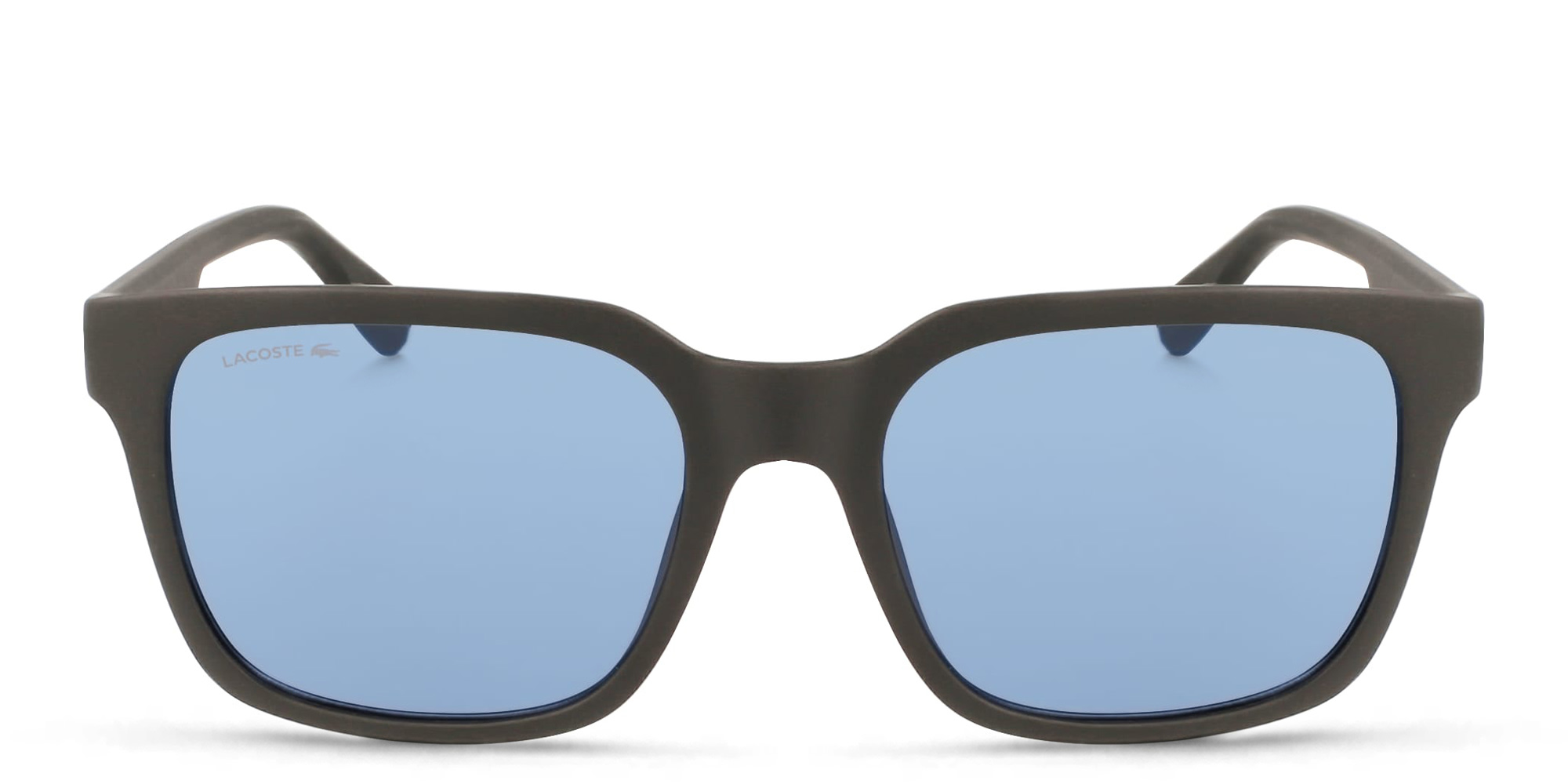 Shop Lacoste Rectangle Sunglasses in Black online.