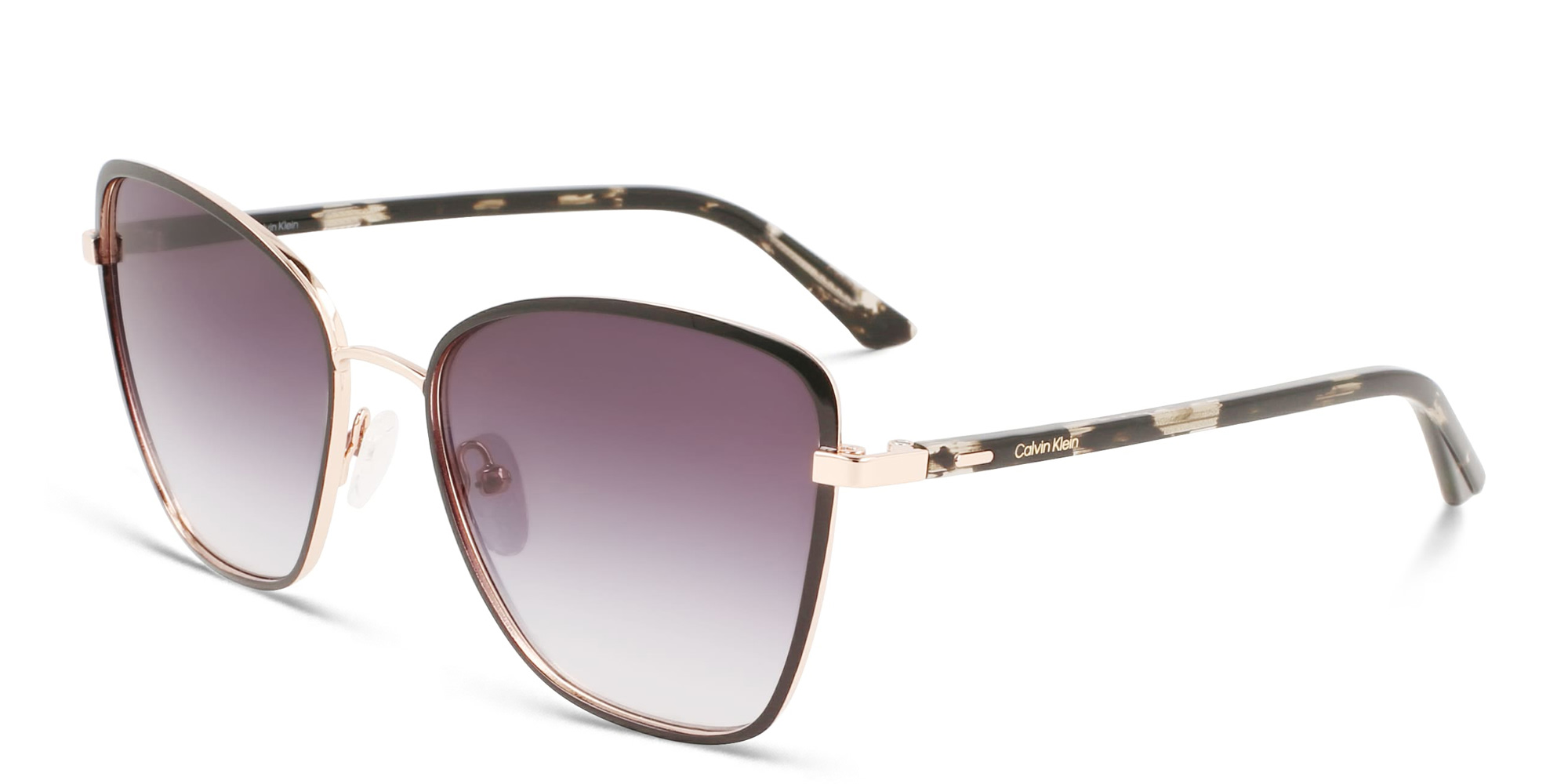 Shop Calvin Klein Cat-Eye Sunglasses in Black online.