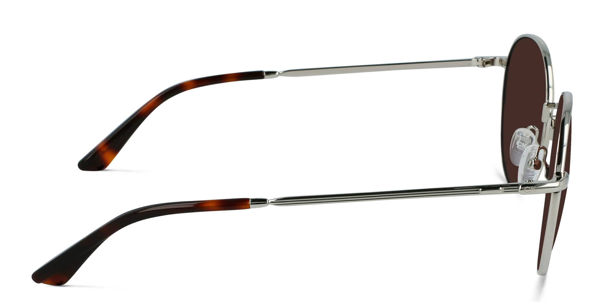 Shop Calvin Klein Round Sunglasses in Silver online.