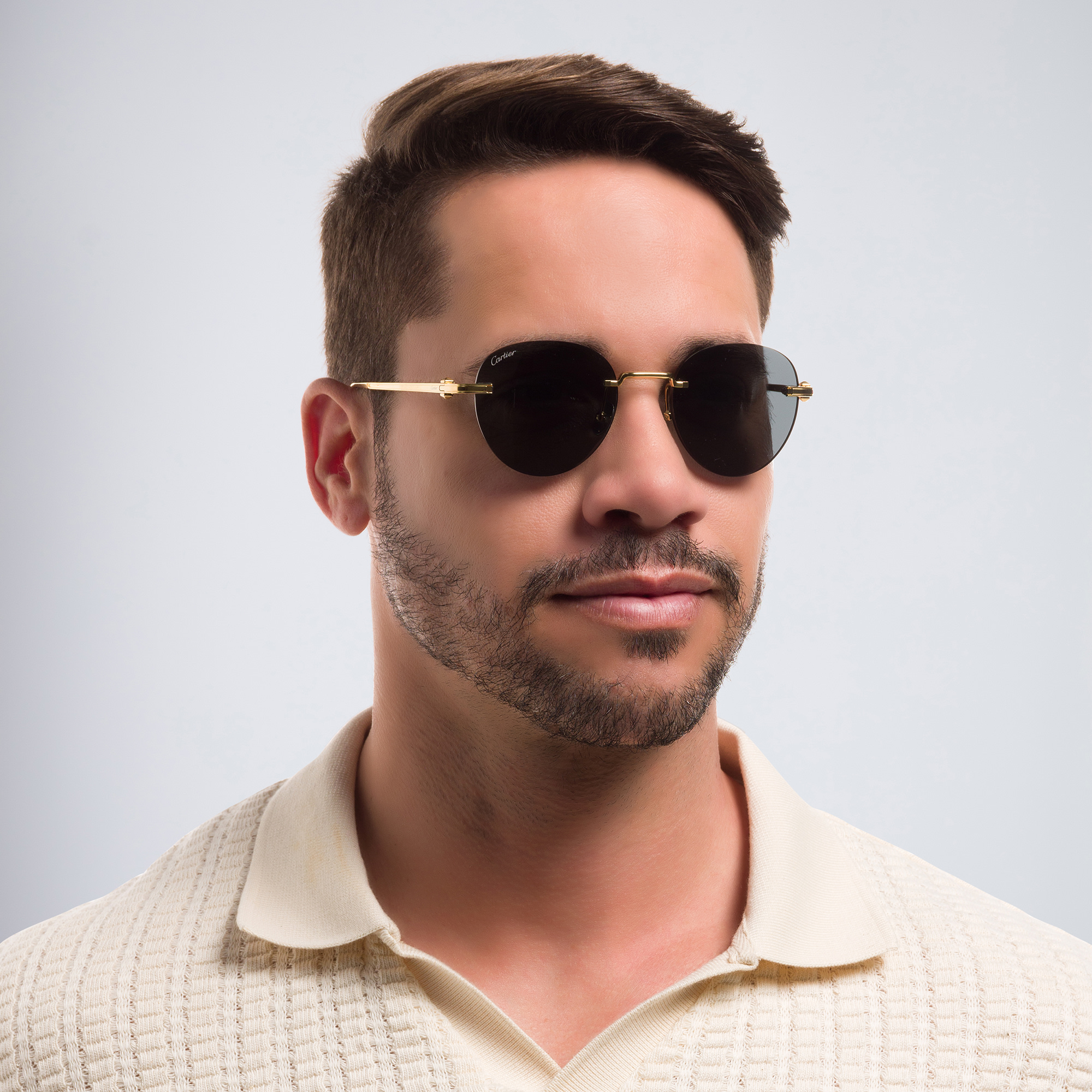 Cartier Pasha de Cartier Round Sunglasses in Gold – Product Photo 5