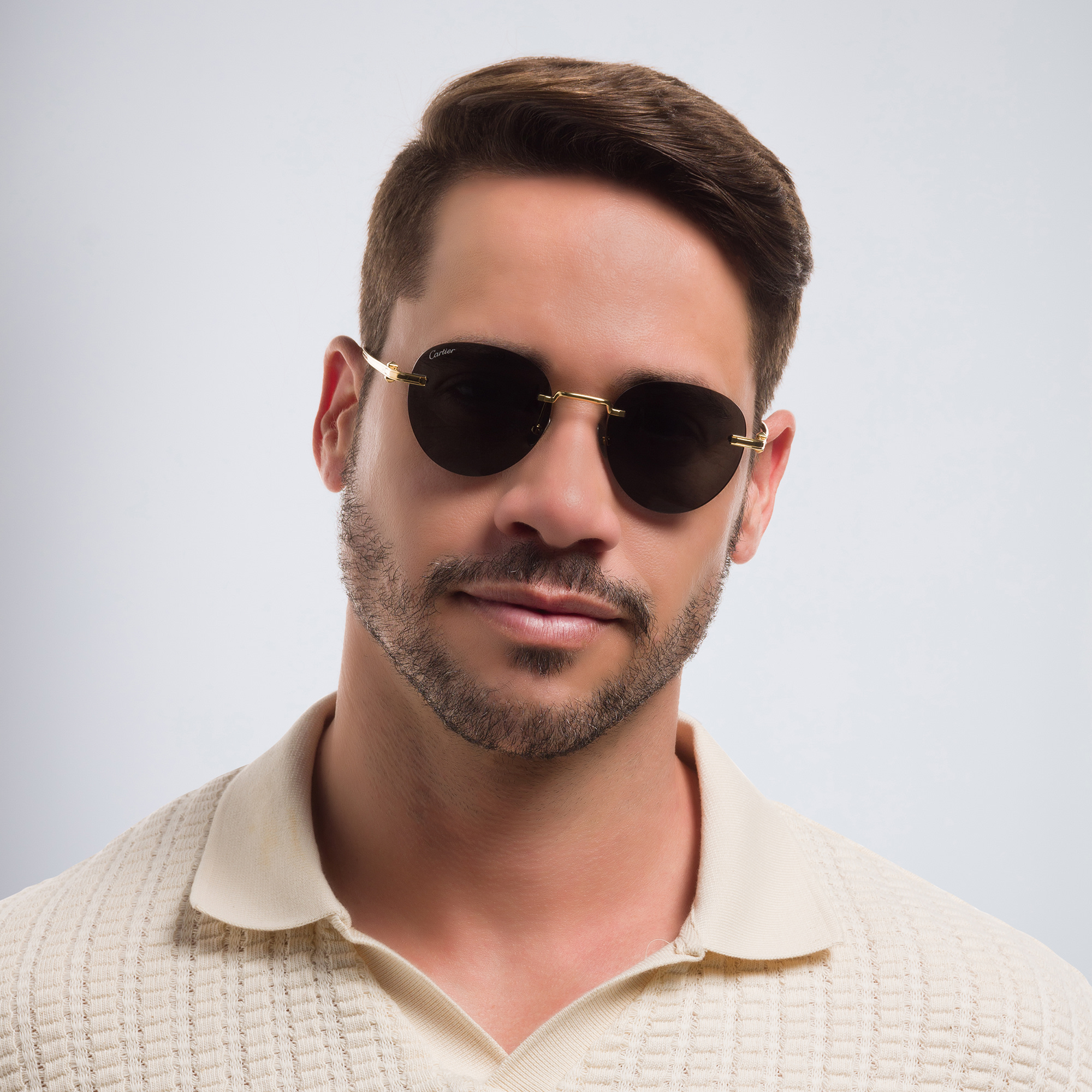 Cartier Pasha de Cartier Round Sunglasses in Gold – Product Photo 6