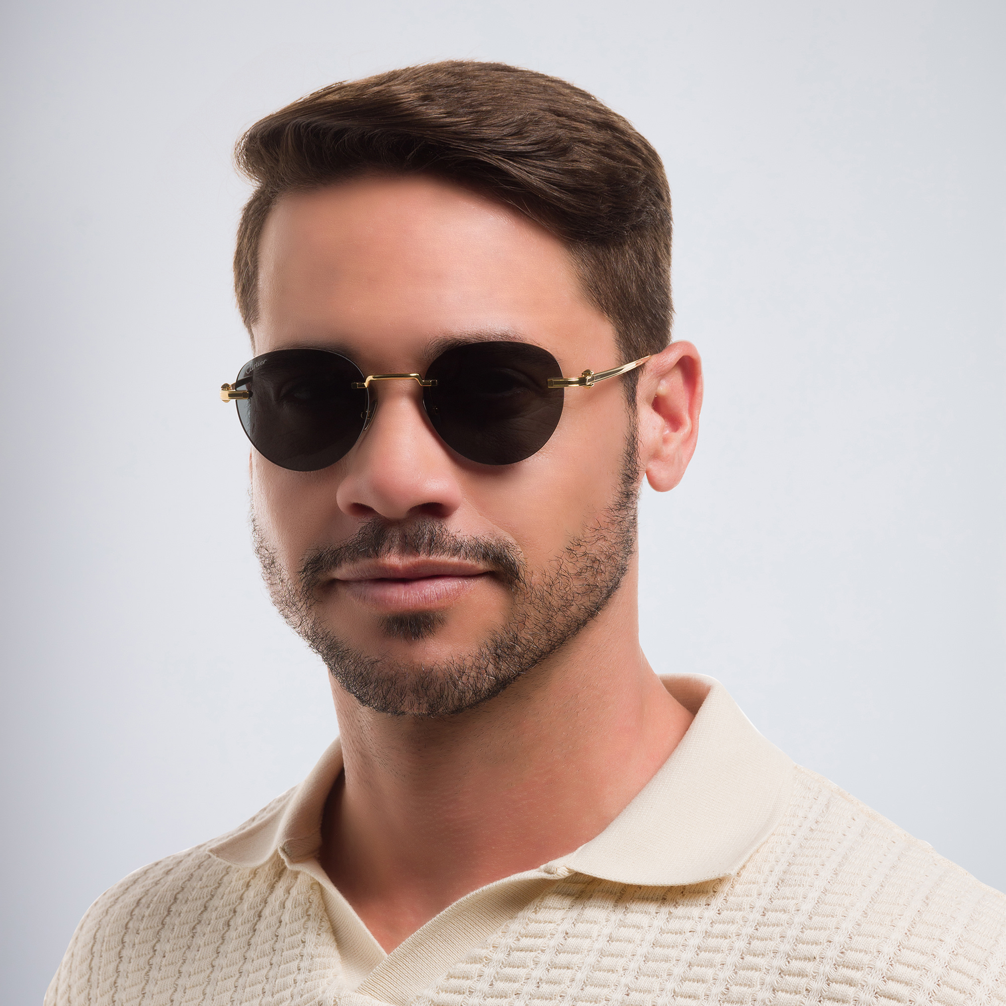 Cartier Pasha de Cartier Round Sunglasses in Gold – Product Photo 7