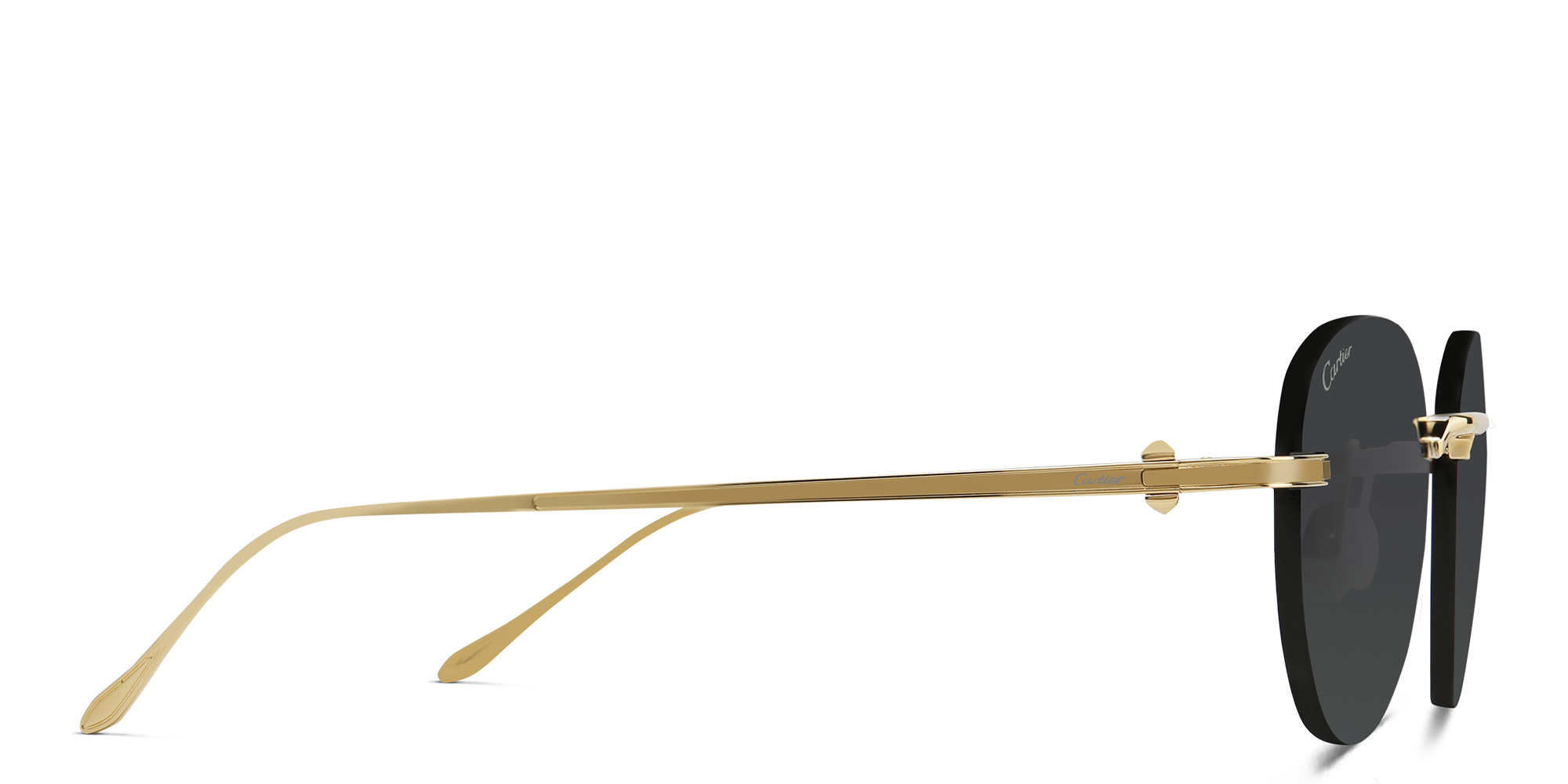 Cartier Pasha de Cartier Round Sunglasses in Gold – Product Photo 3