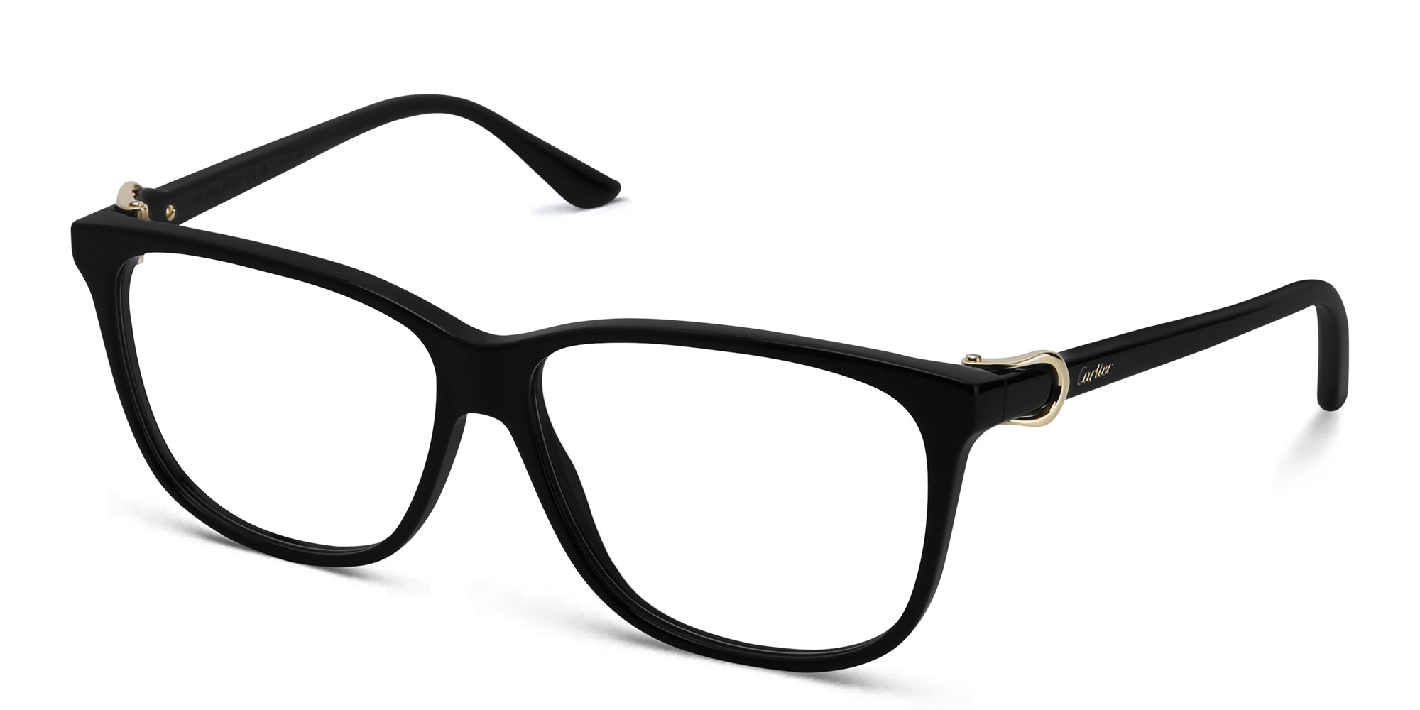 Shop Cartier Signature 'C'de Cartier Wide Rectangle Eyeglasses in Black online.