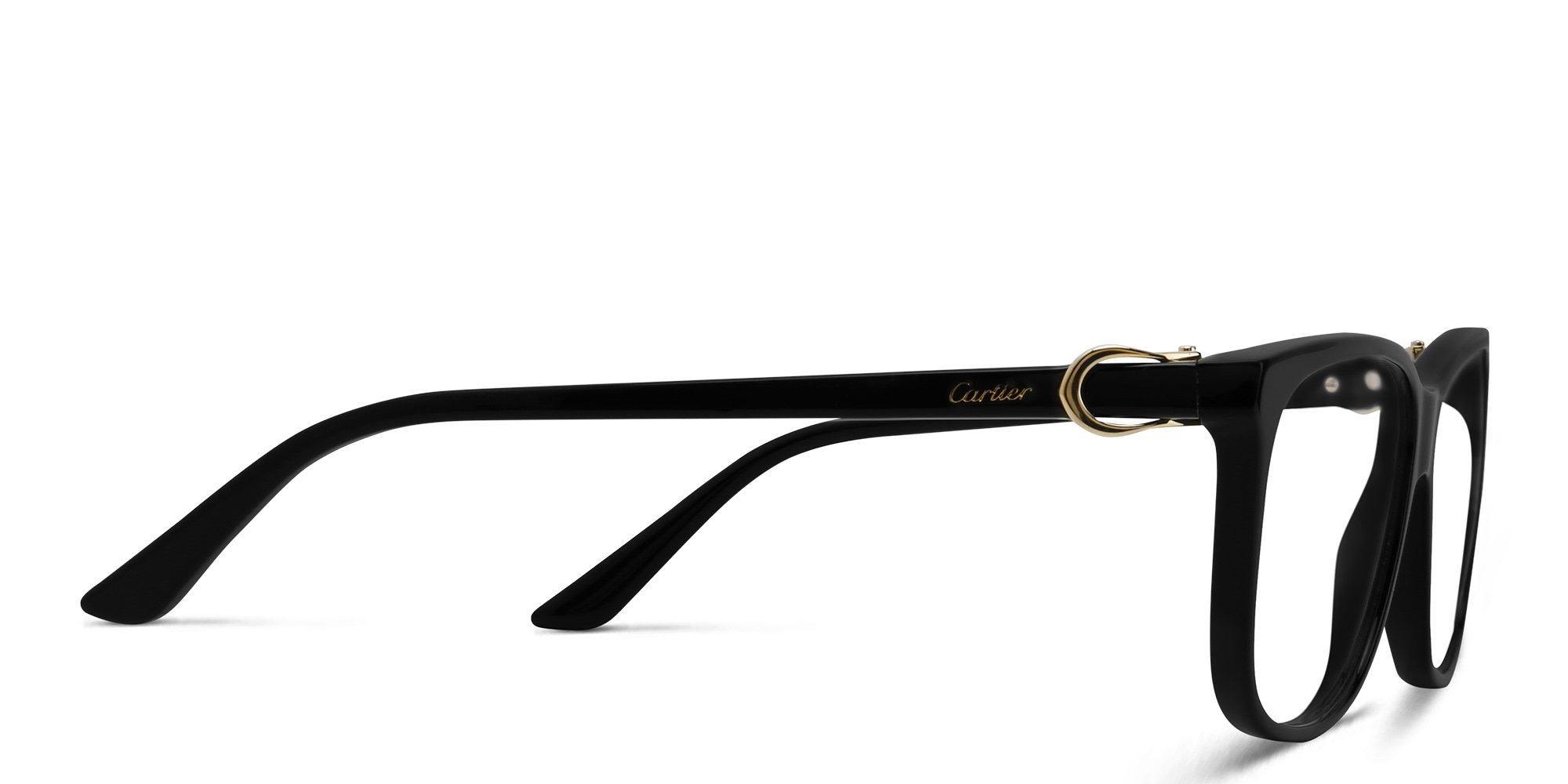 Shop Cartier Signature 'C'de Cartier Wide Rectangle Eyeglasses in Black online.
