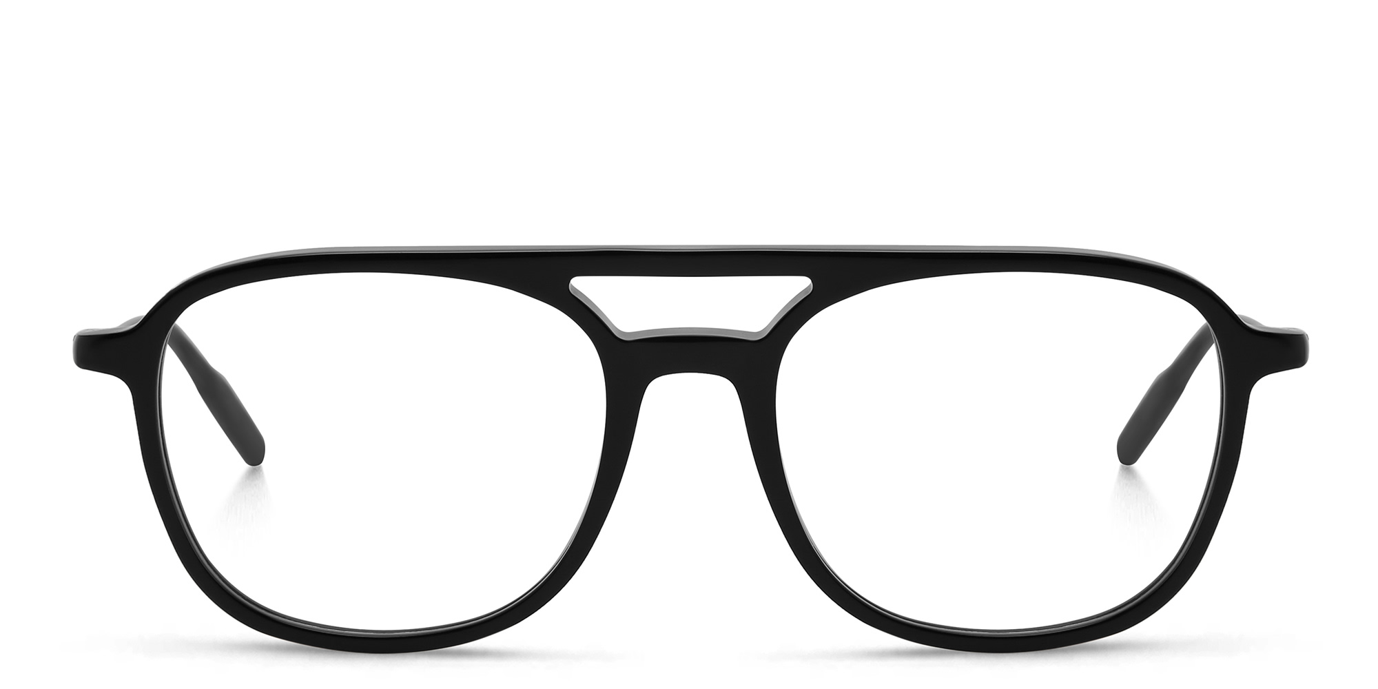 Shop MONTBLANC Wide Aviator Eyeglasses in Black online.