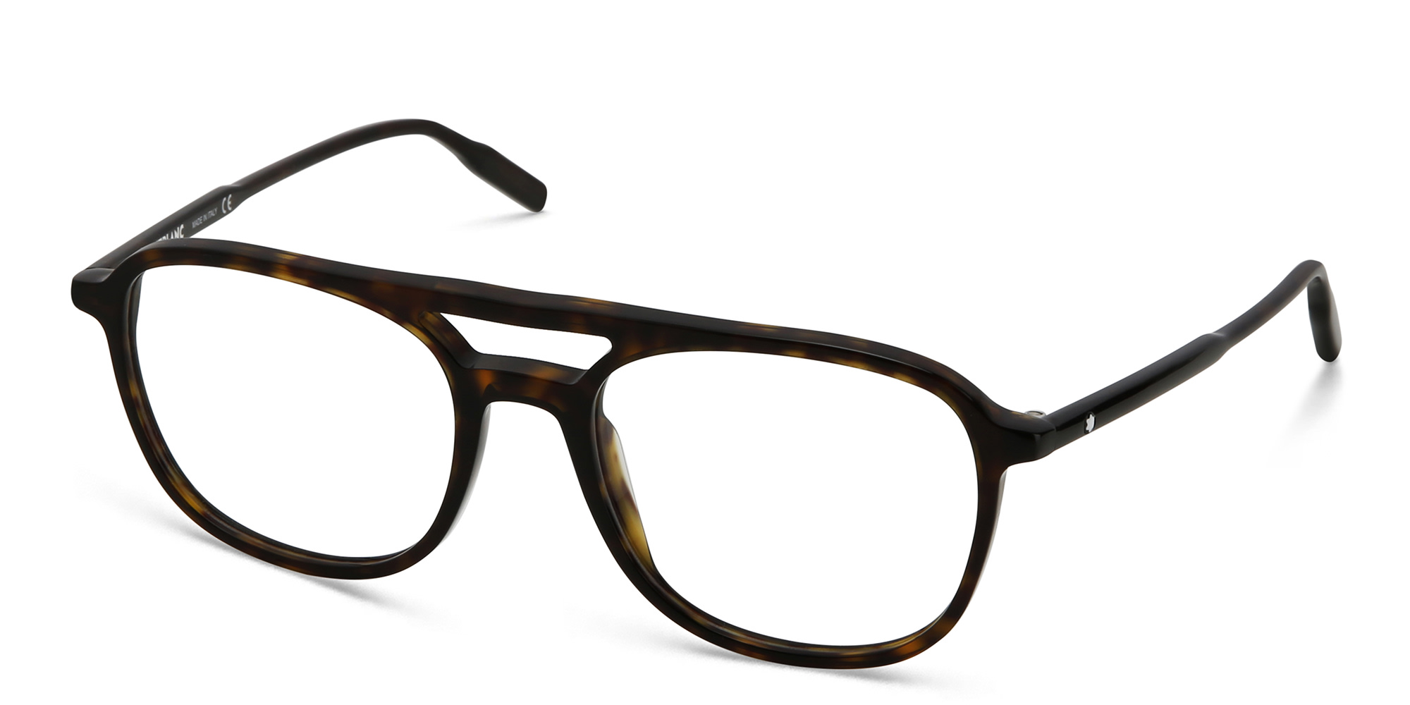 MONTBLANC Wide Aviator Eyeglasses in Havana – Product Photo 2