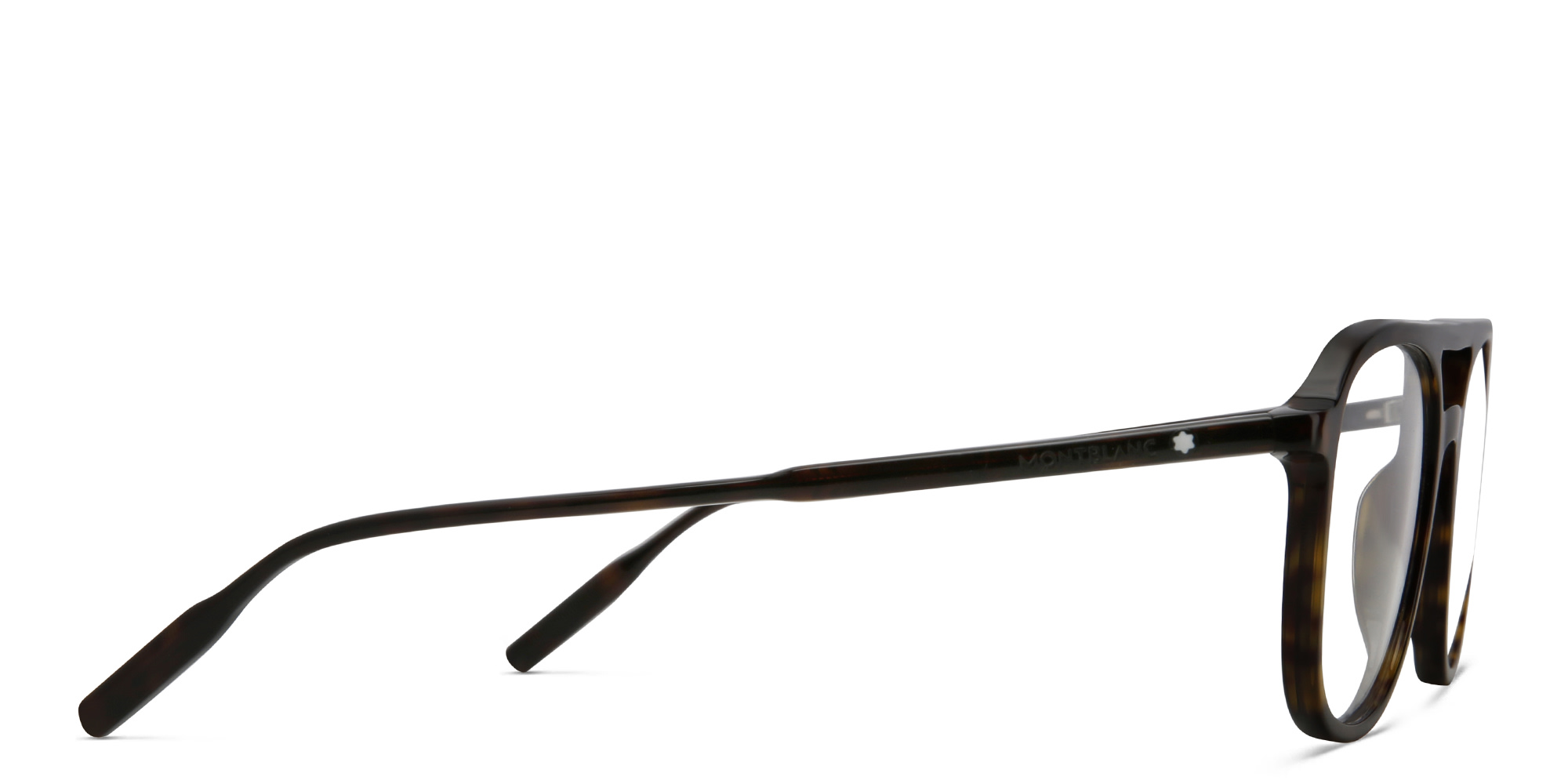 MONTBLANC Wide Aviator Eyeglasses in Havana – Product Photo 3